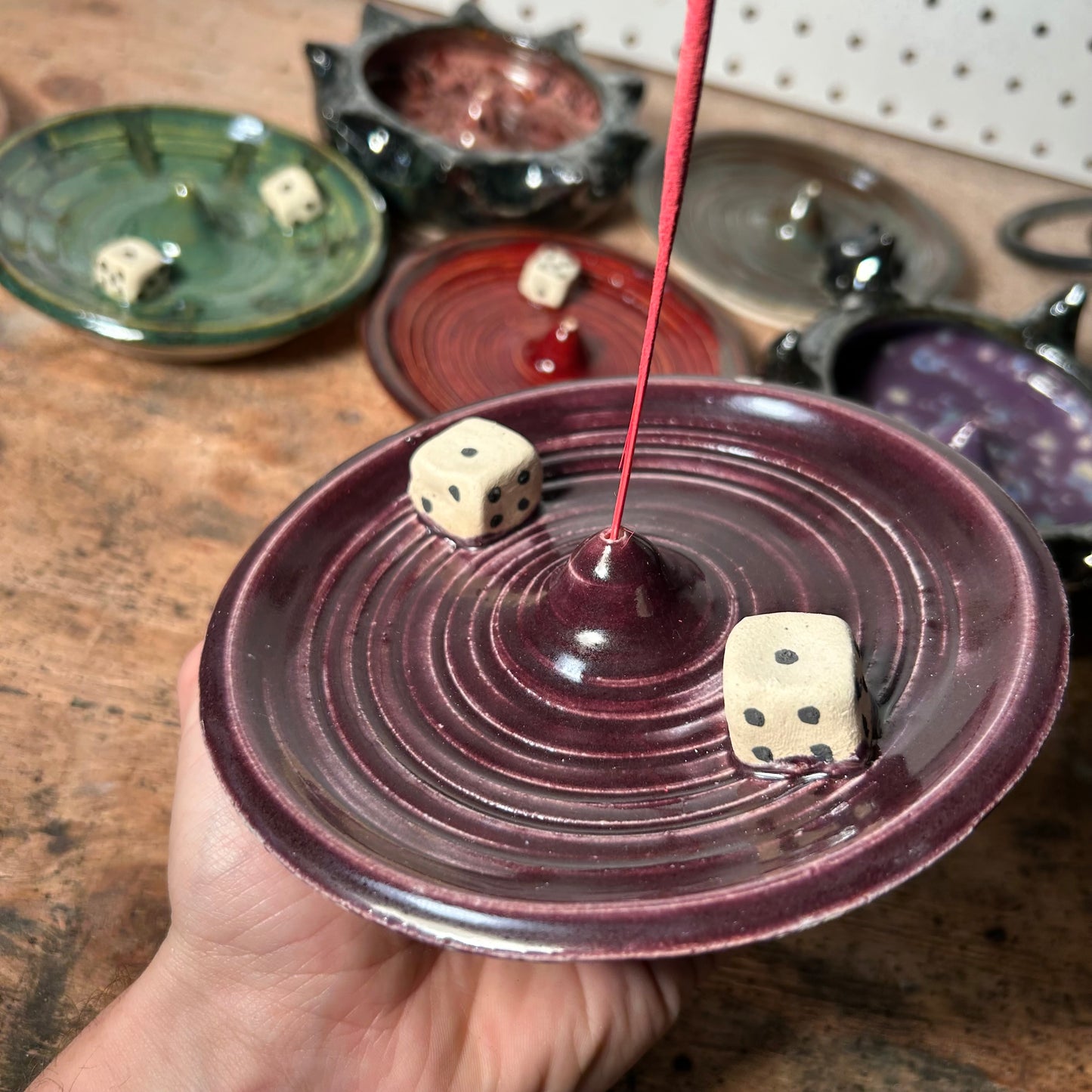 Purple Dice Incense Holder