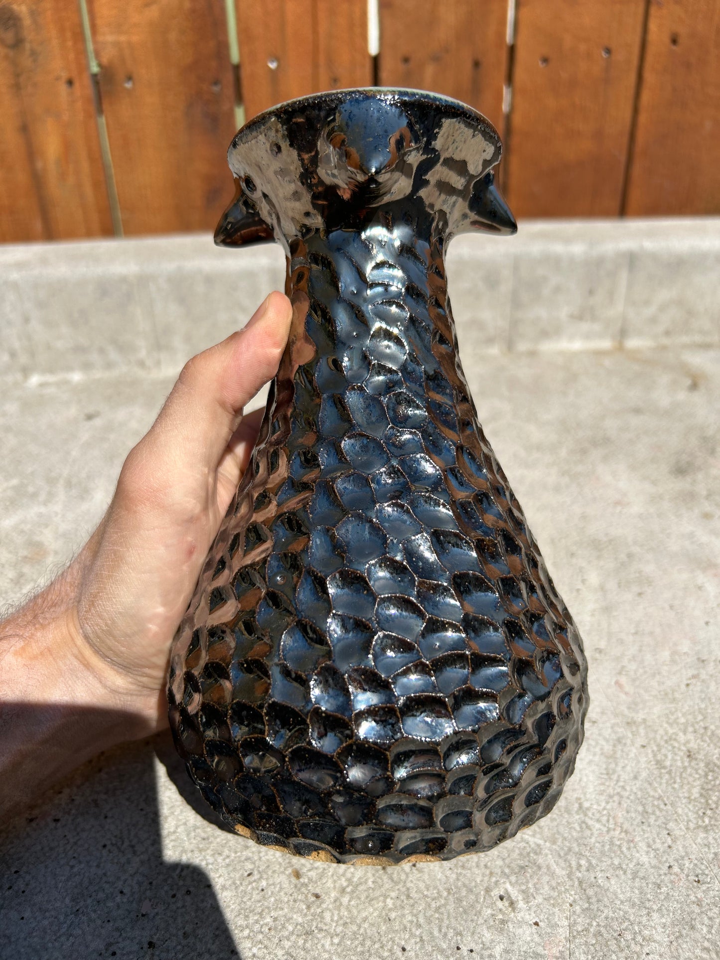 Scaled Chrome Vase