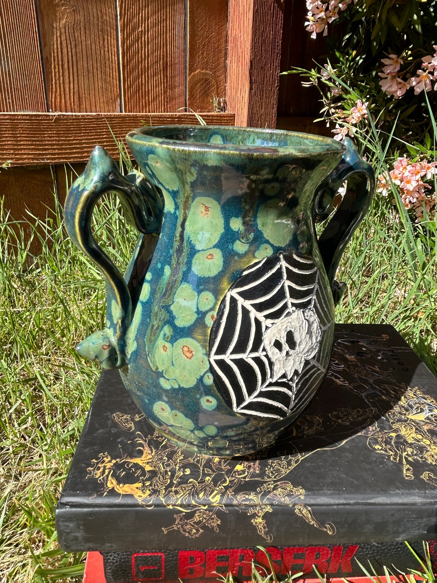 Spider Skull Vase