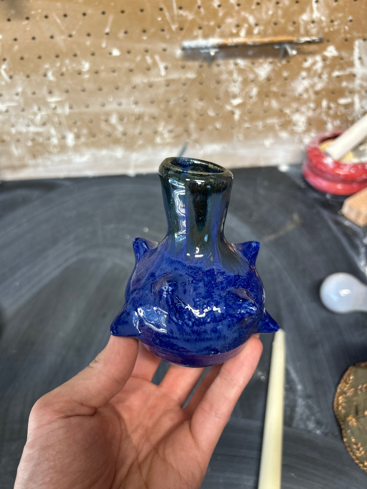 Spiky Sapphire Mini Vase