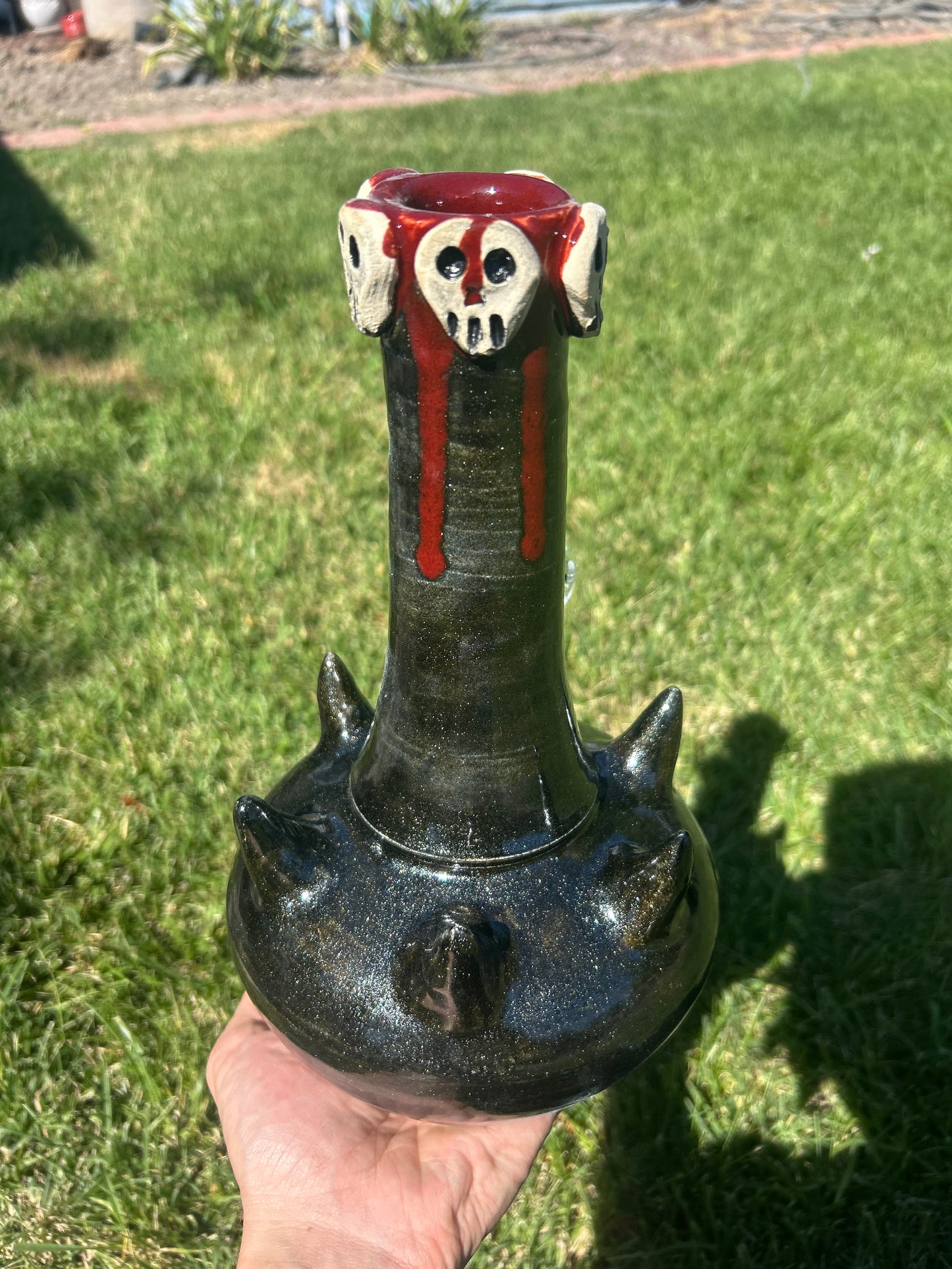 Spiky Skull Bong