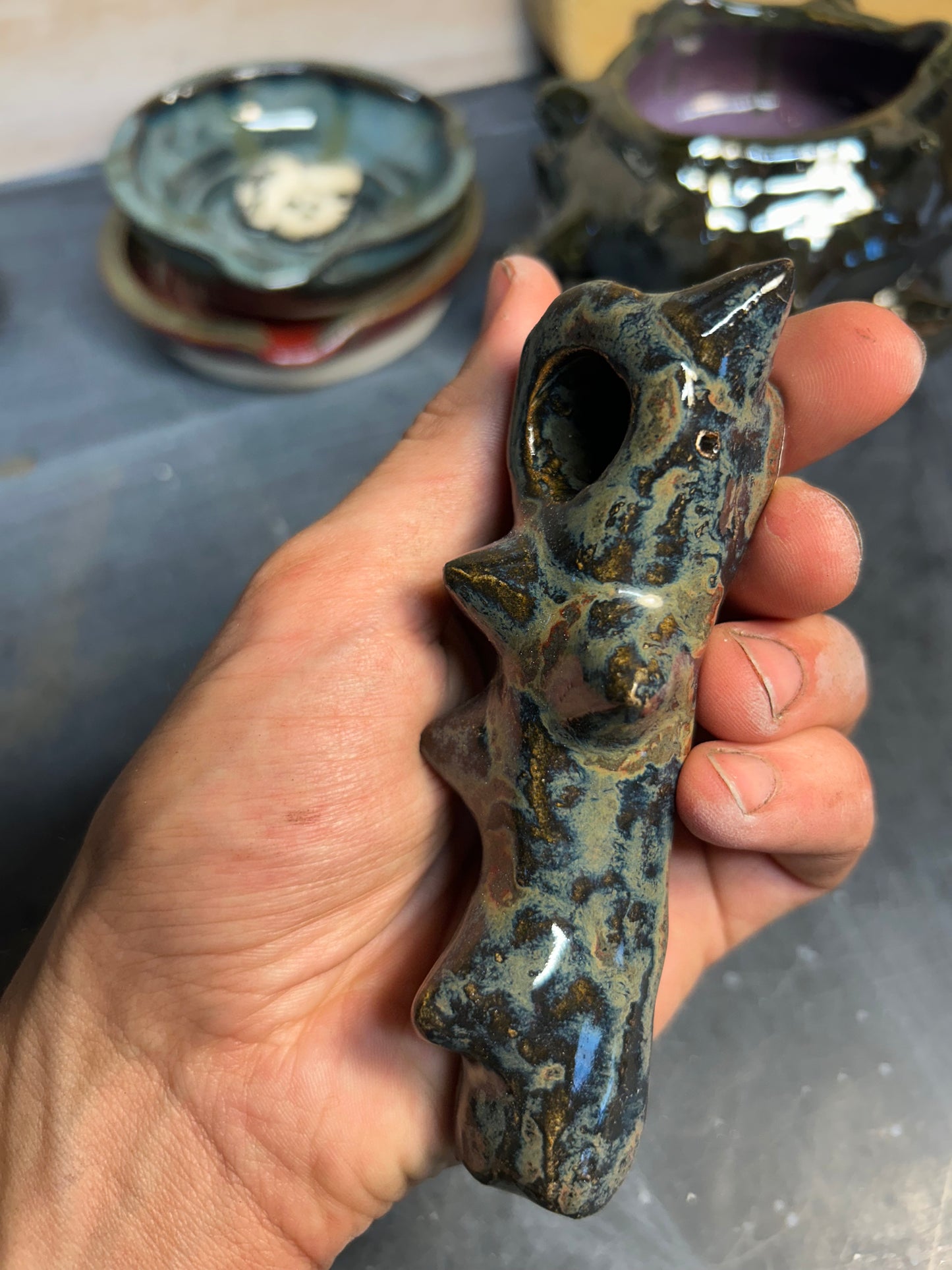 Spiky Jasper Pipe