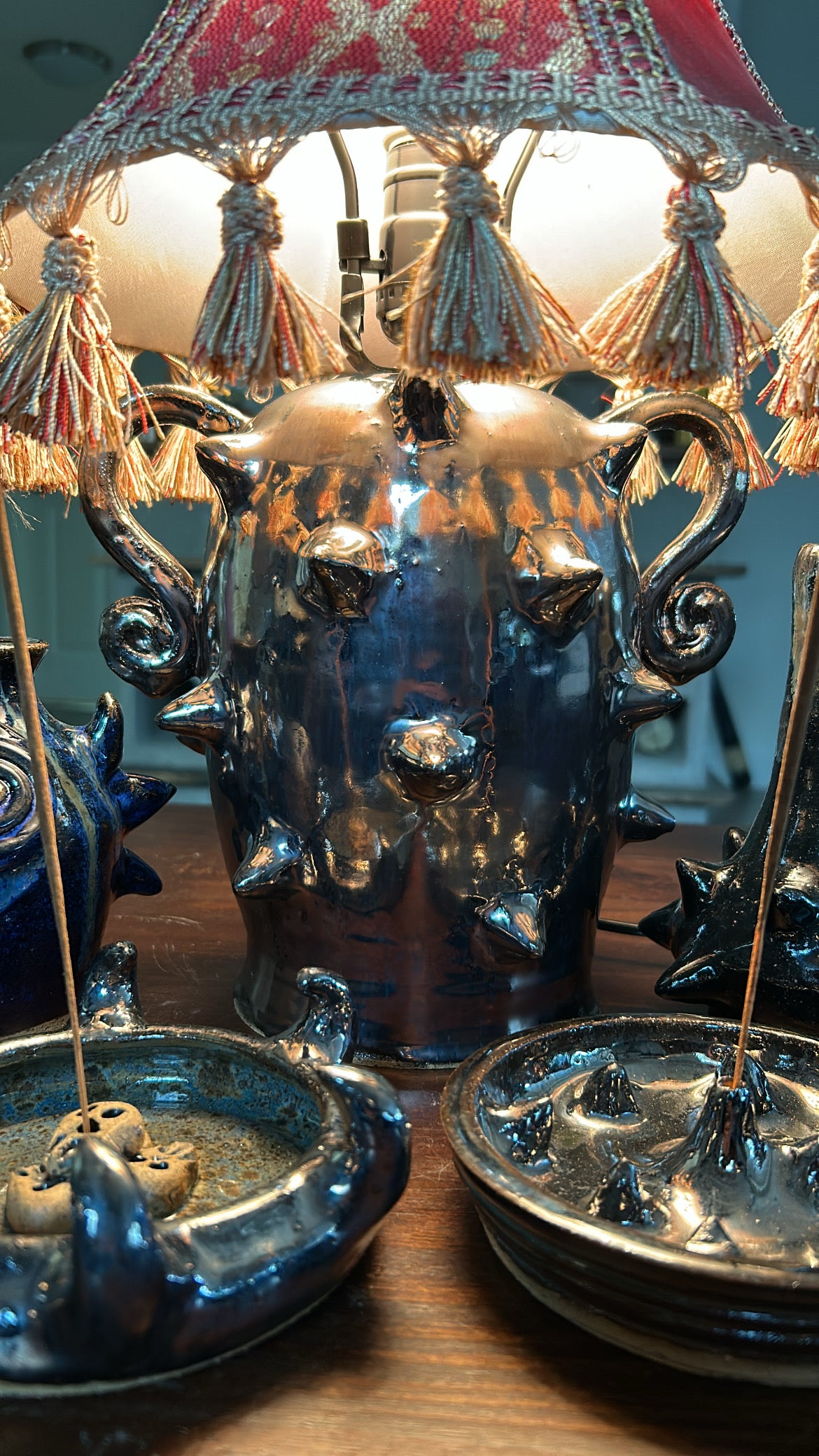 Chrome Spike Lamp