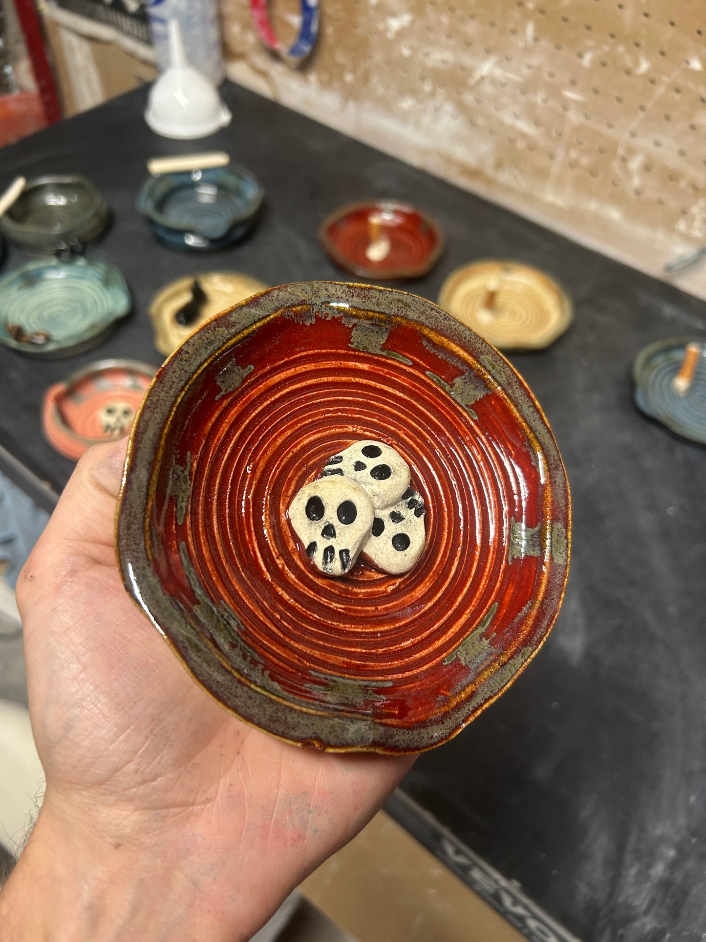 Red Skullstack Ashtray