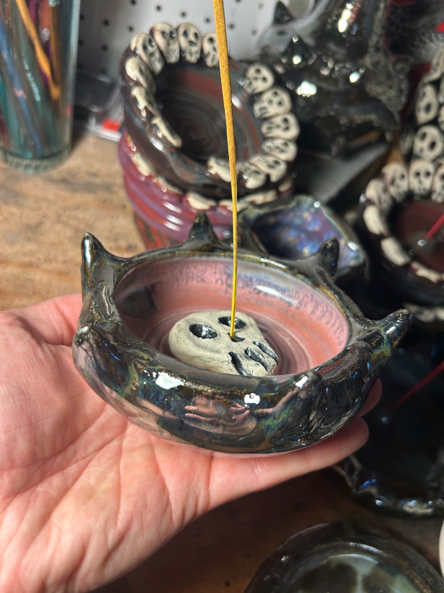 Single Skull Incense Holder