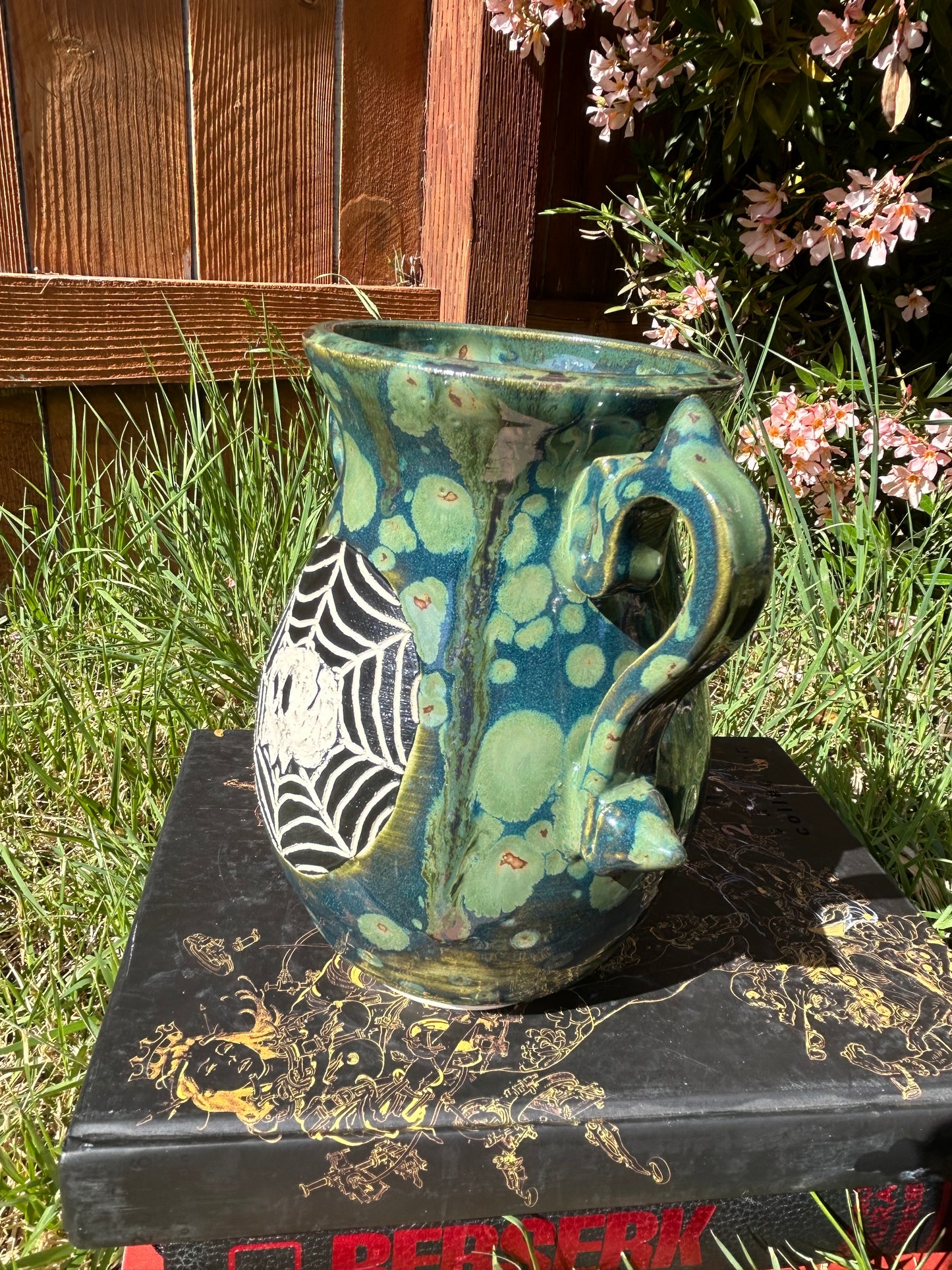 Spider Skull Vase