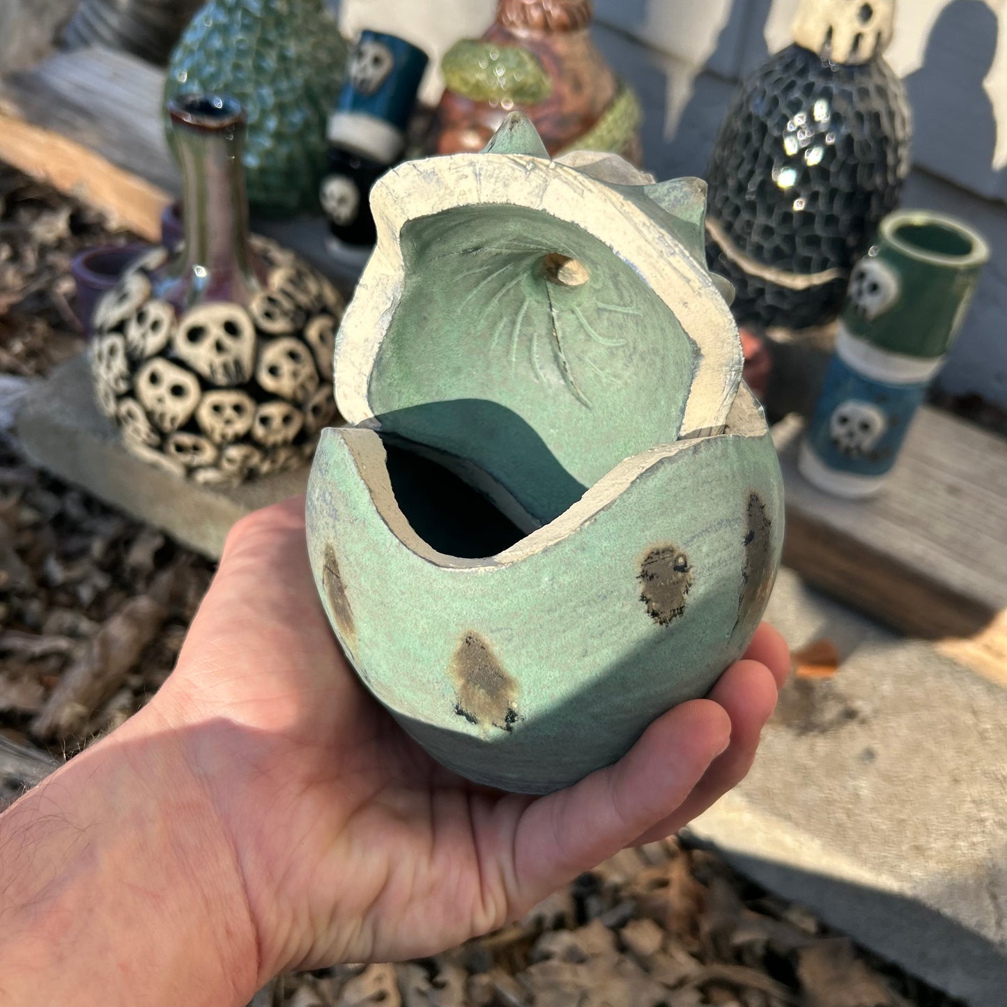 Spiky Skull Incense Burner