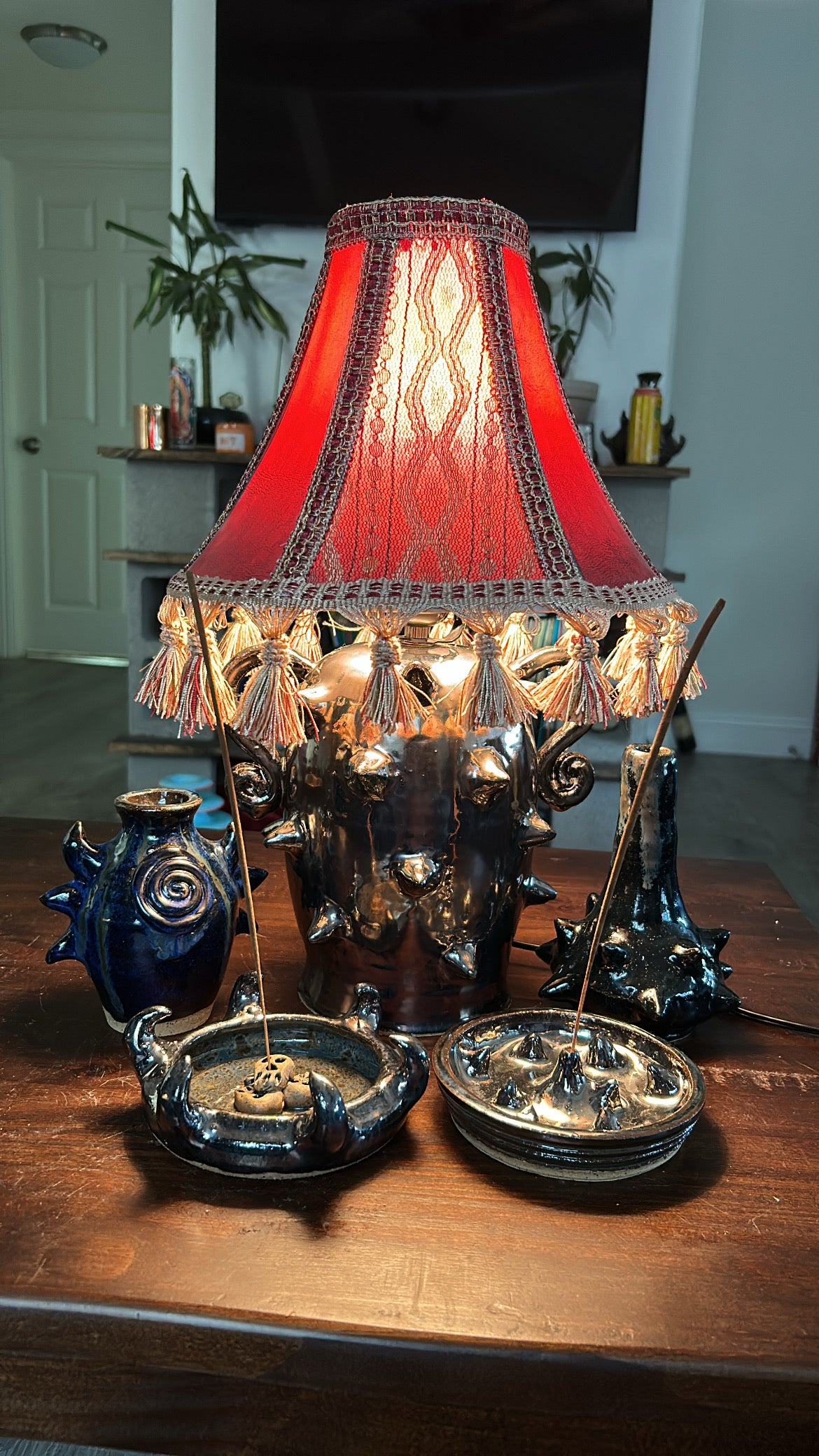 Chrome Spike Lamp