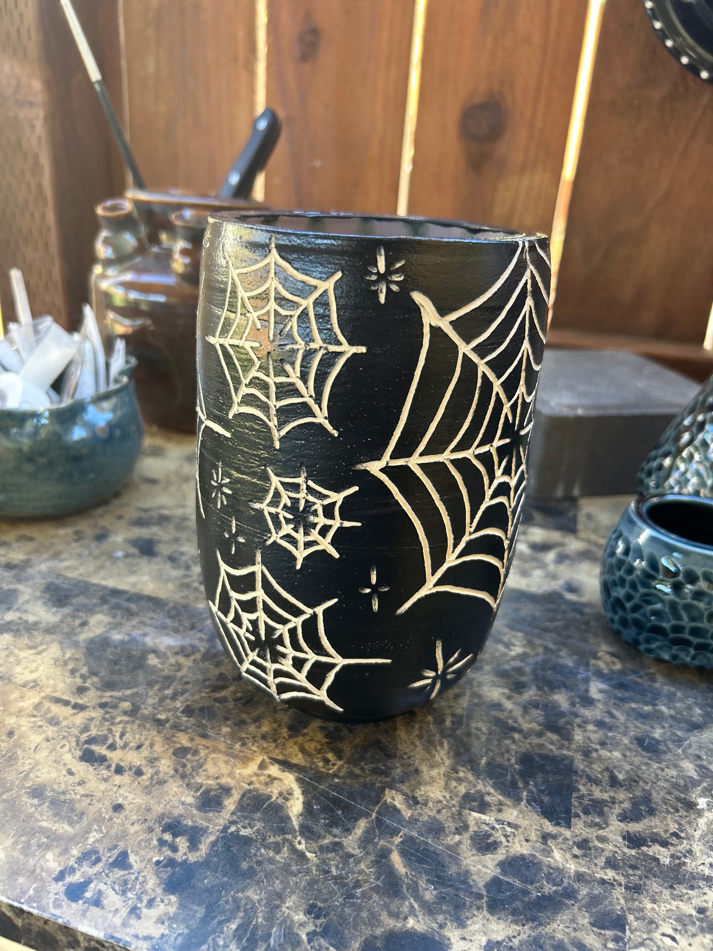 Tall Spiderweb Vase
