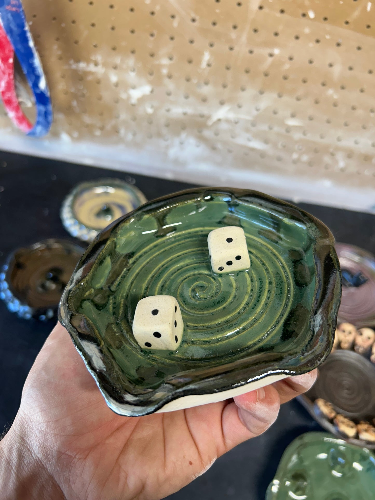 Green Dice Ashtray