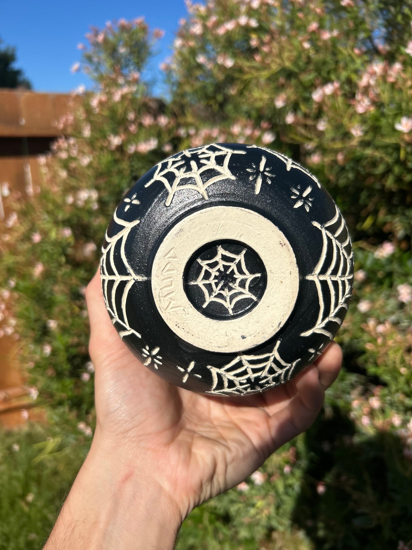 Spiky Blue Spiderweb Vase
