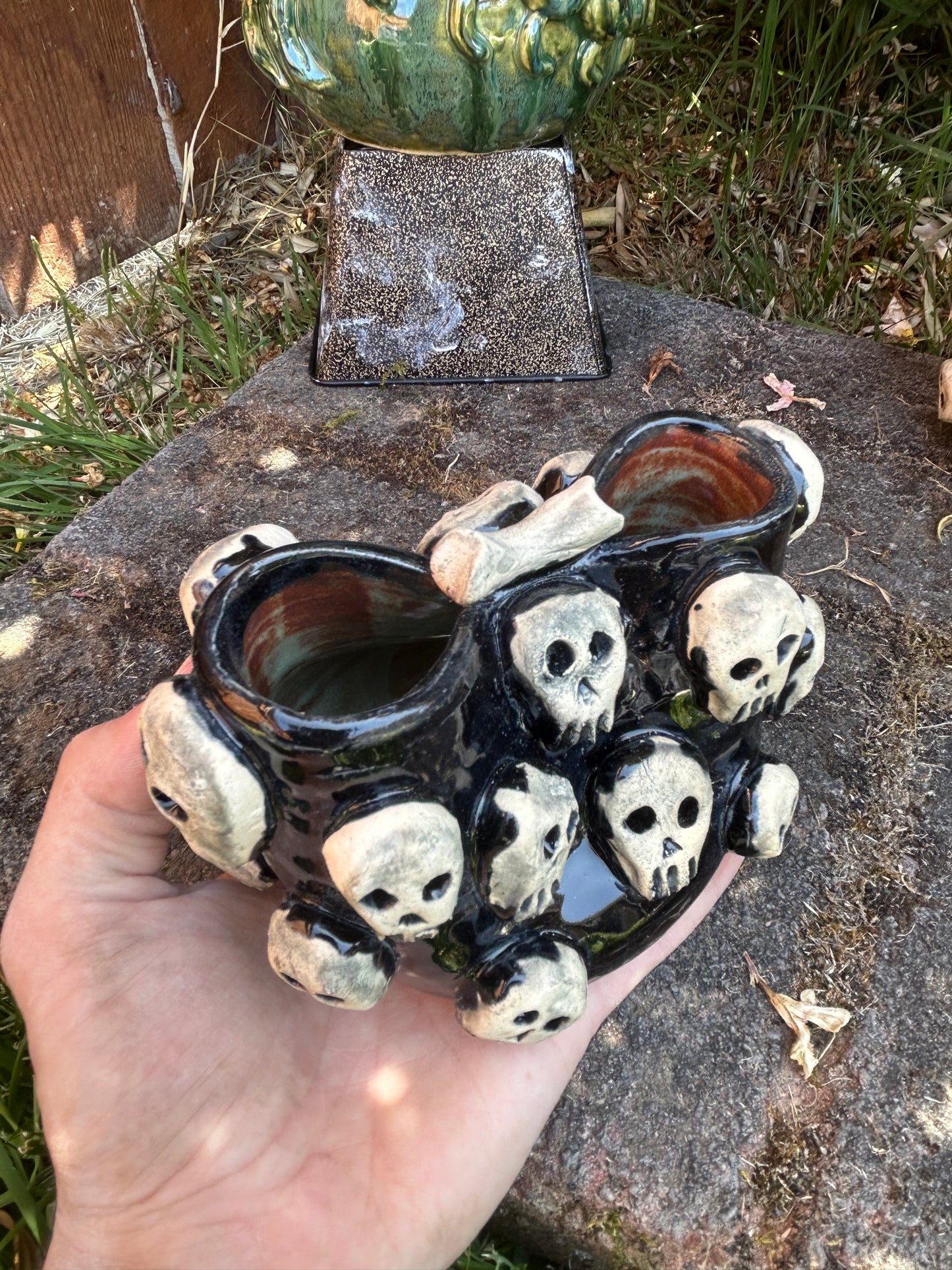 Double Spout Skull Piece