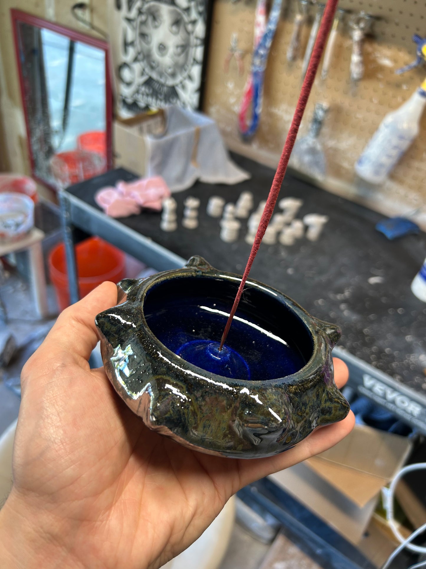 Spiky Sapphire Incense Holder