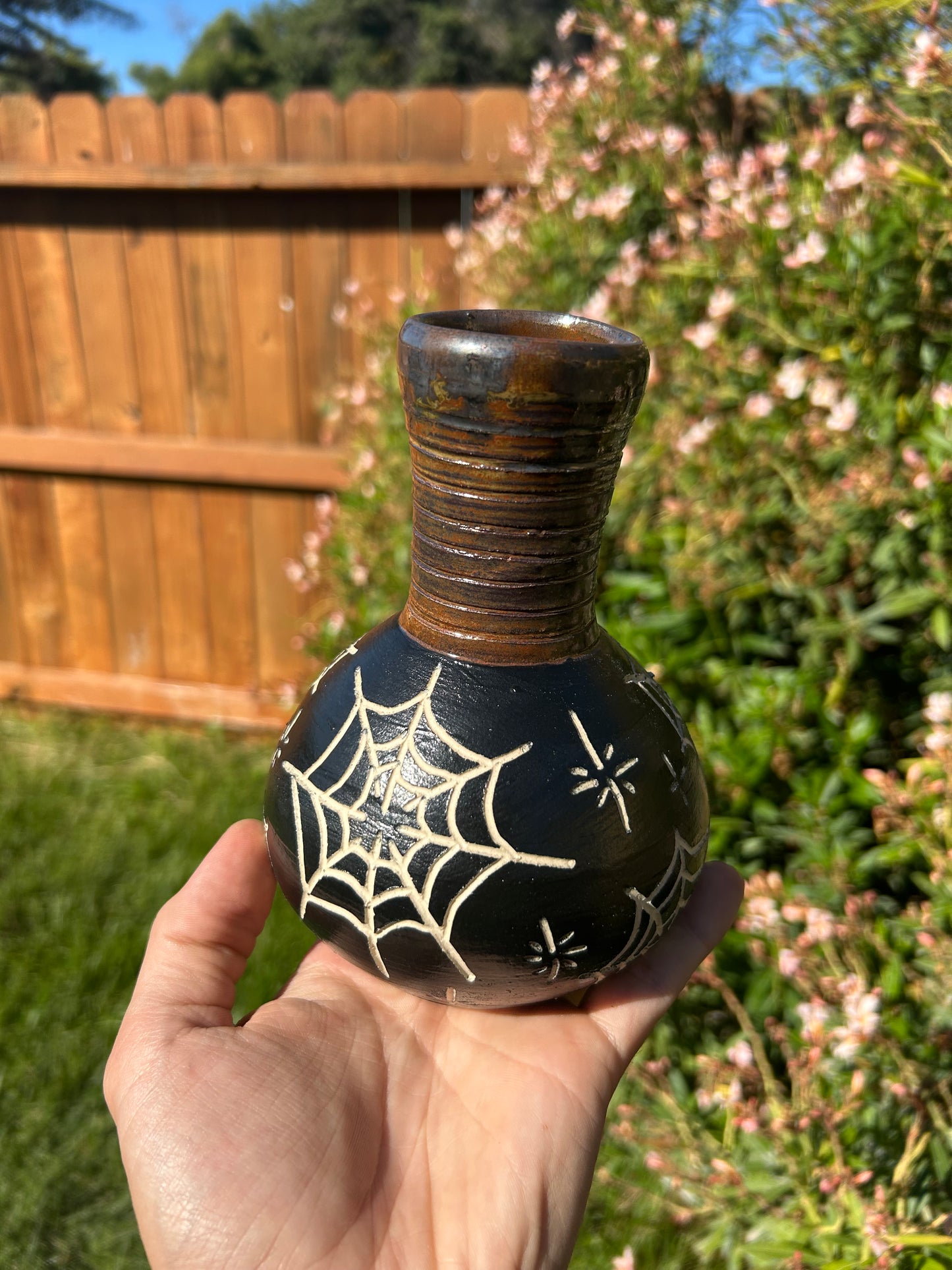 Copper Spiderweb Vase
