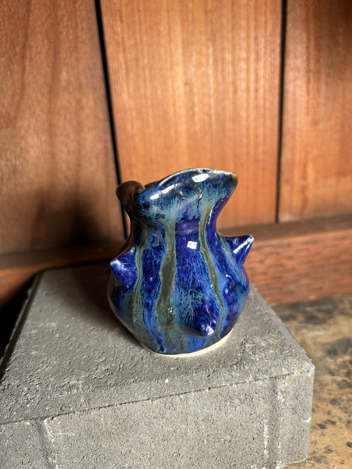 Mini Abstract Blue Vase