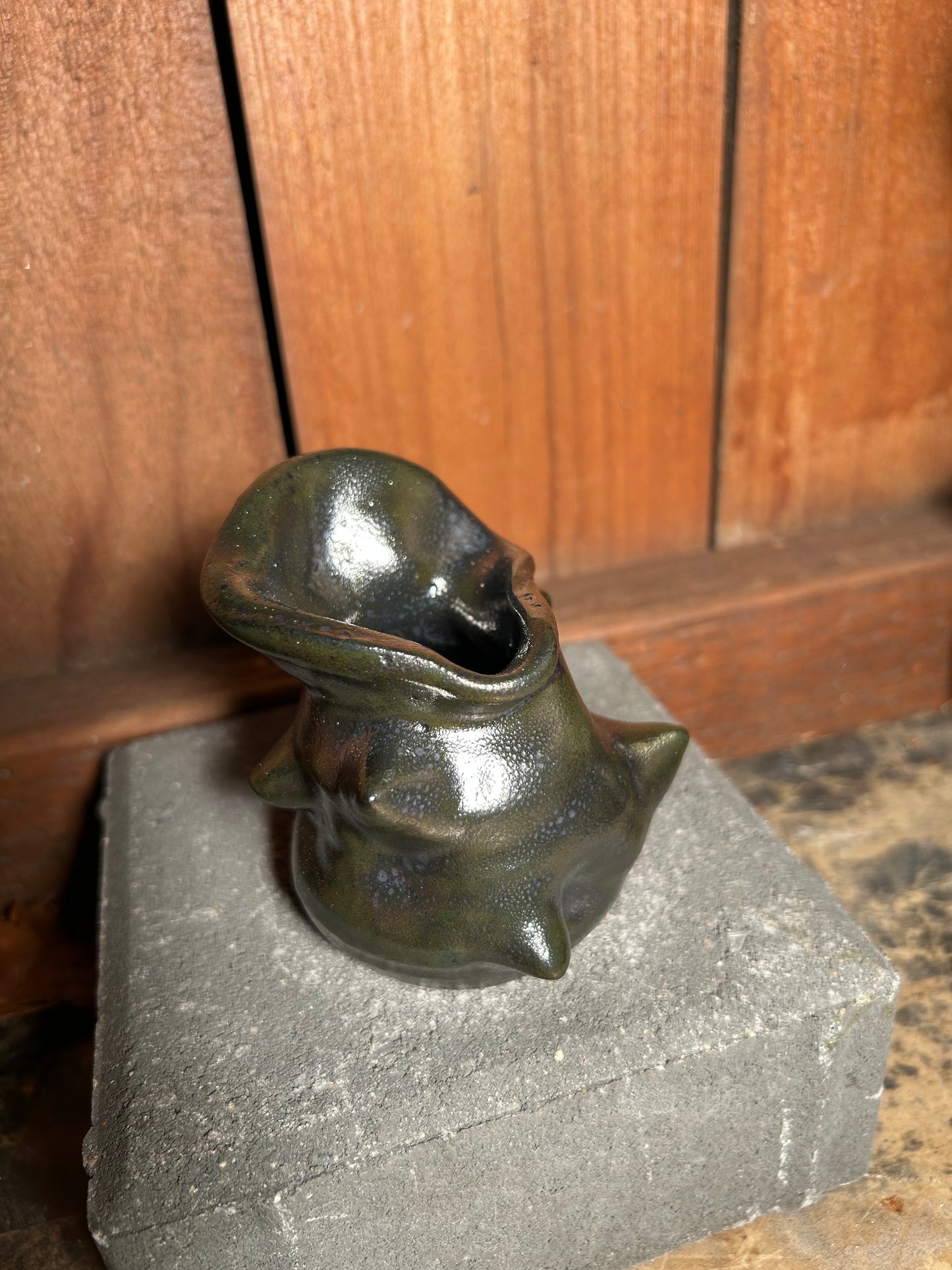 Metallic Green Mini Vase