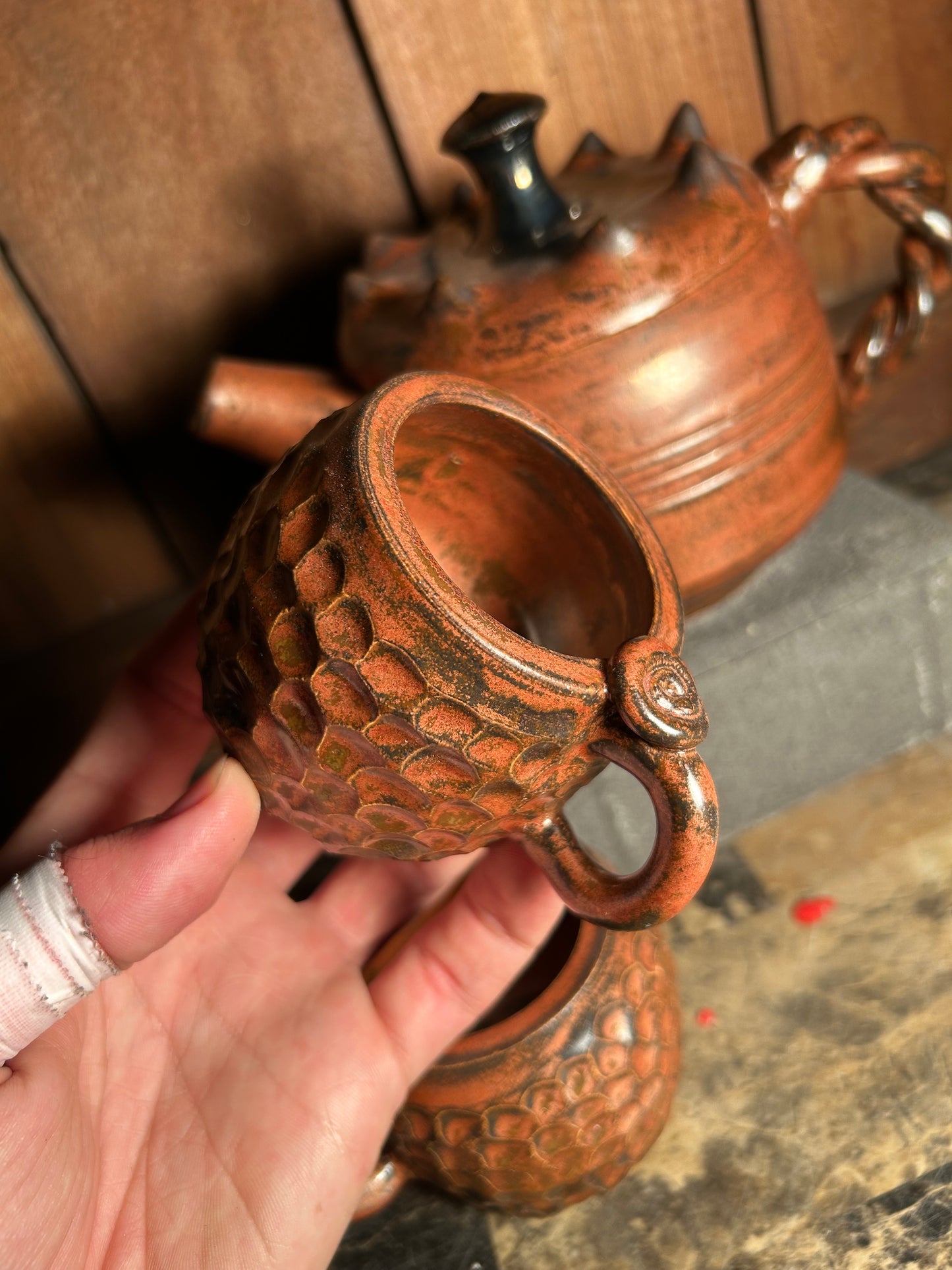 Copper Teapot Set