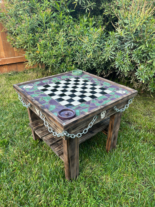 Chess Table with Pieces and Box