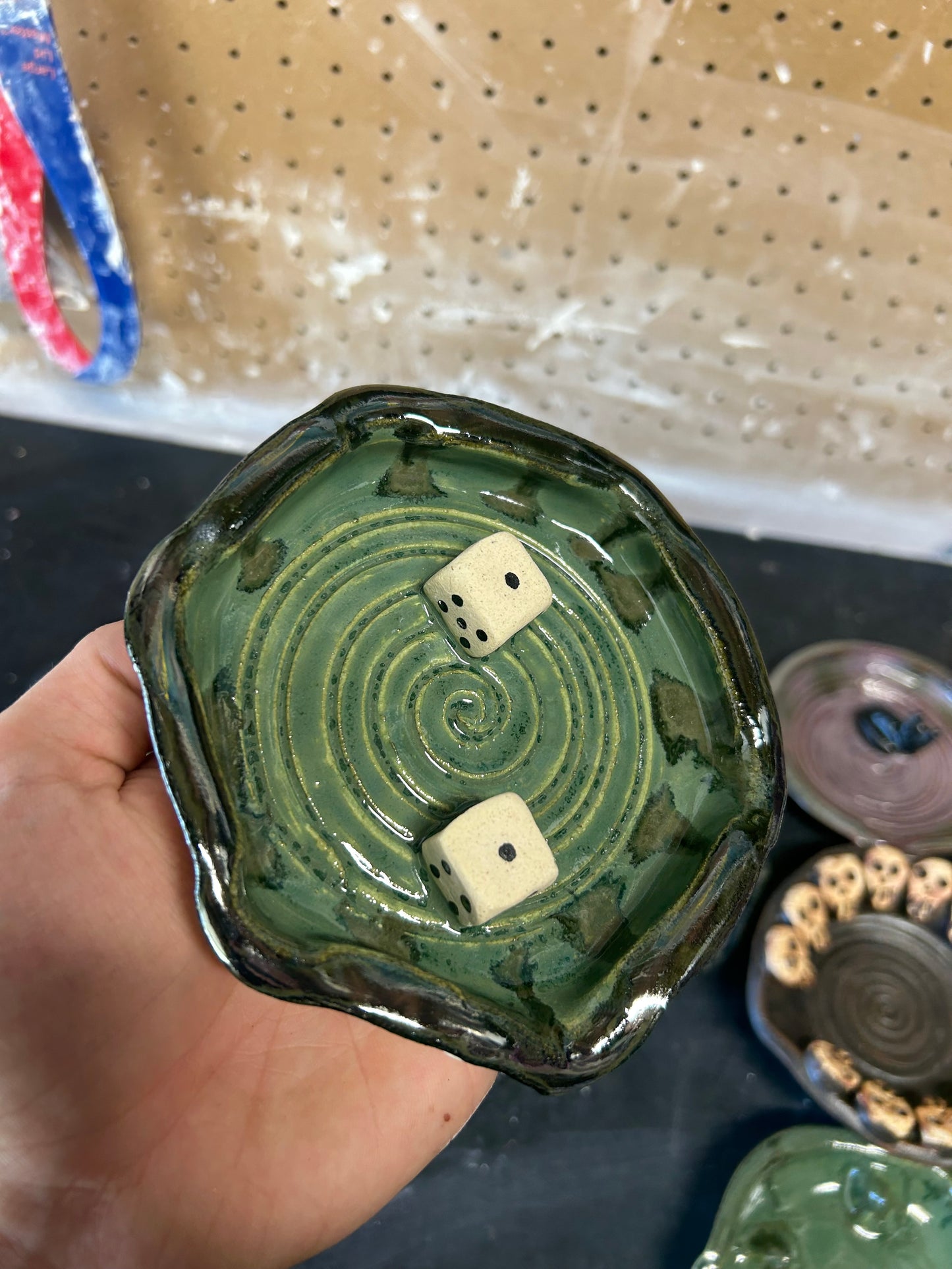 Green Dice Ashtray