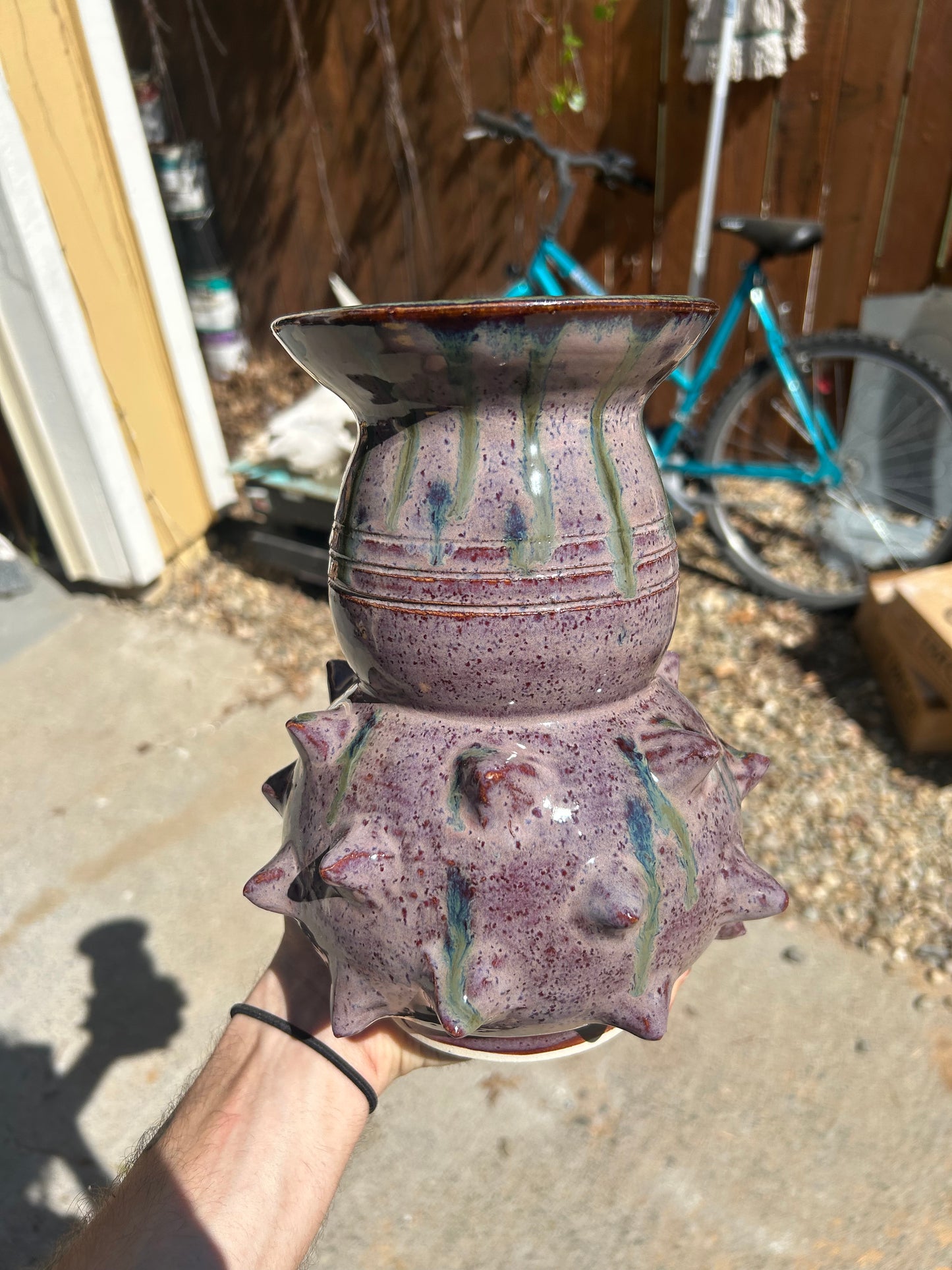 Spiky Merlot Vase