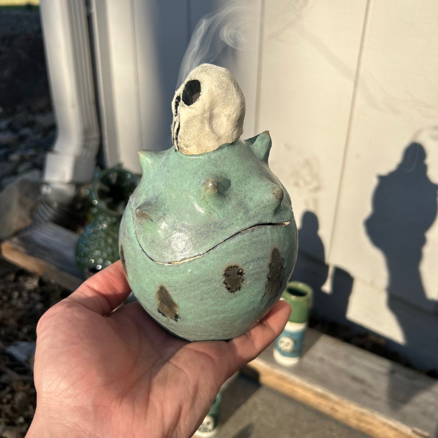 Spiky Skull Incense Burner