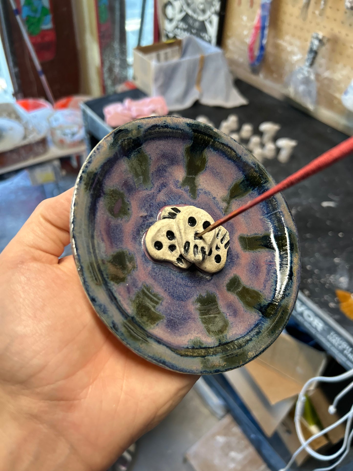 Purple Skullstack Incense Holder
