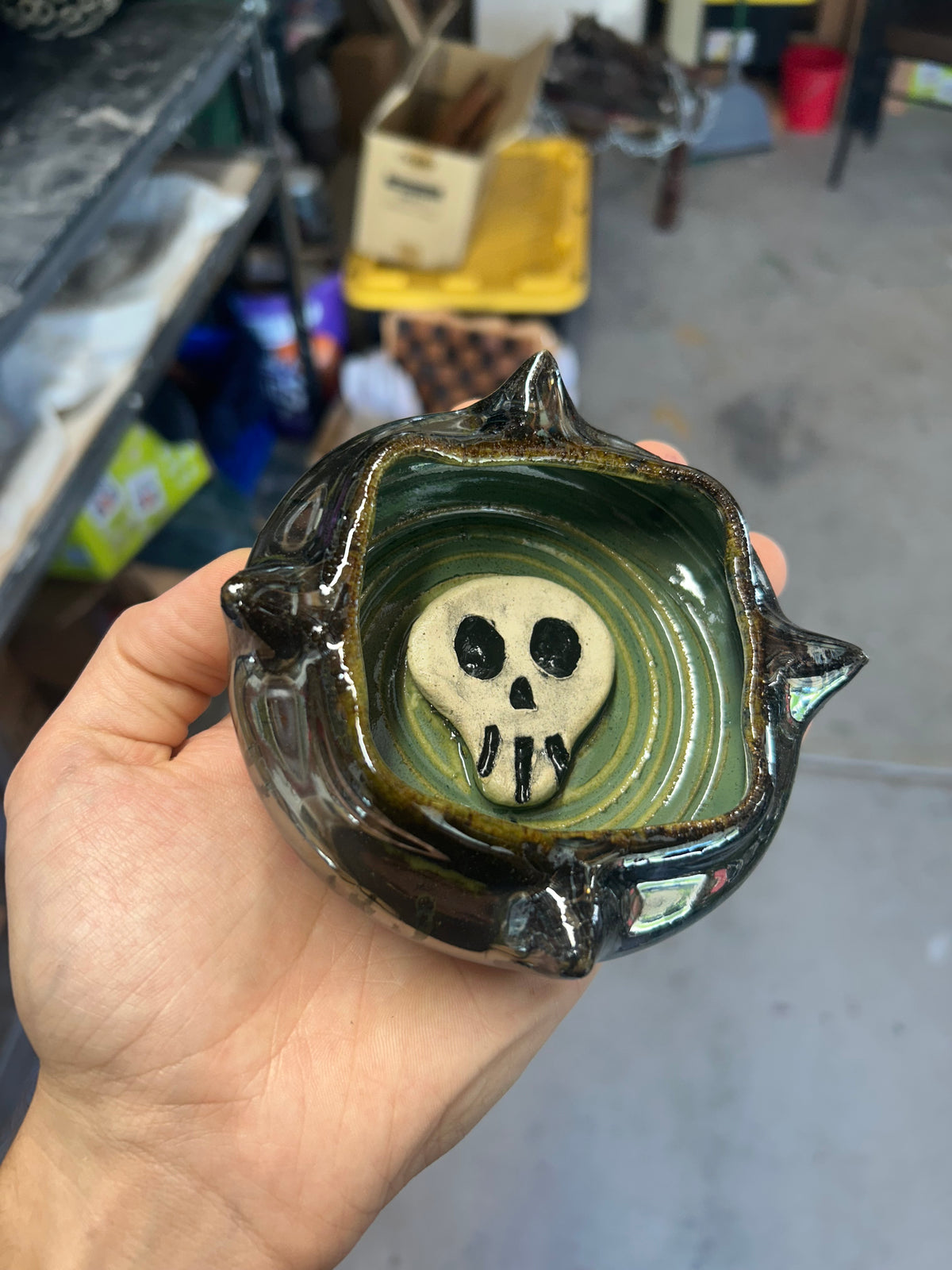 Spiky Skull Ashtray