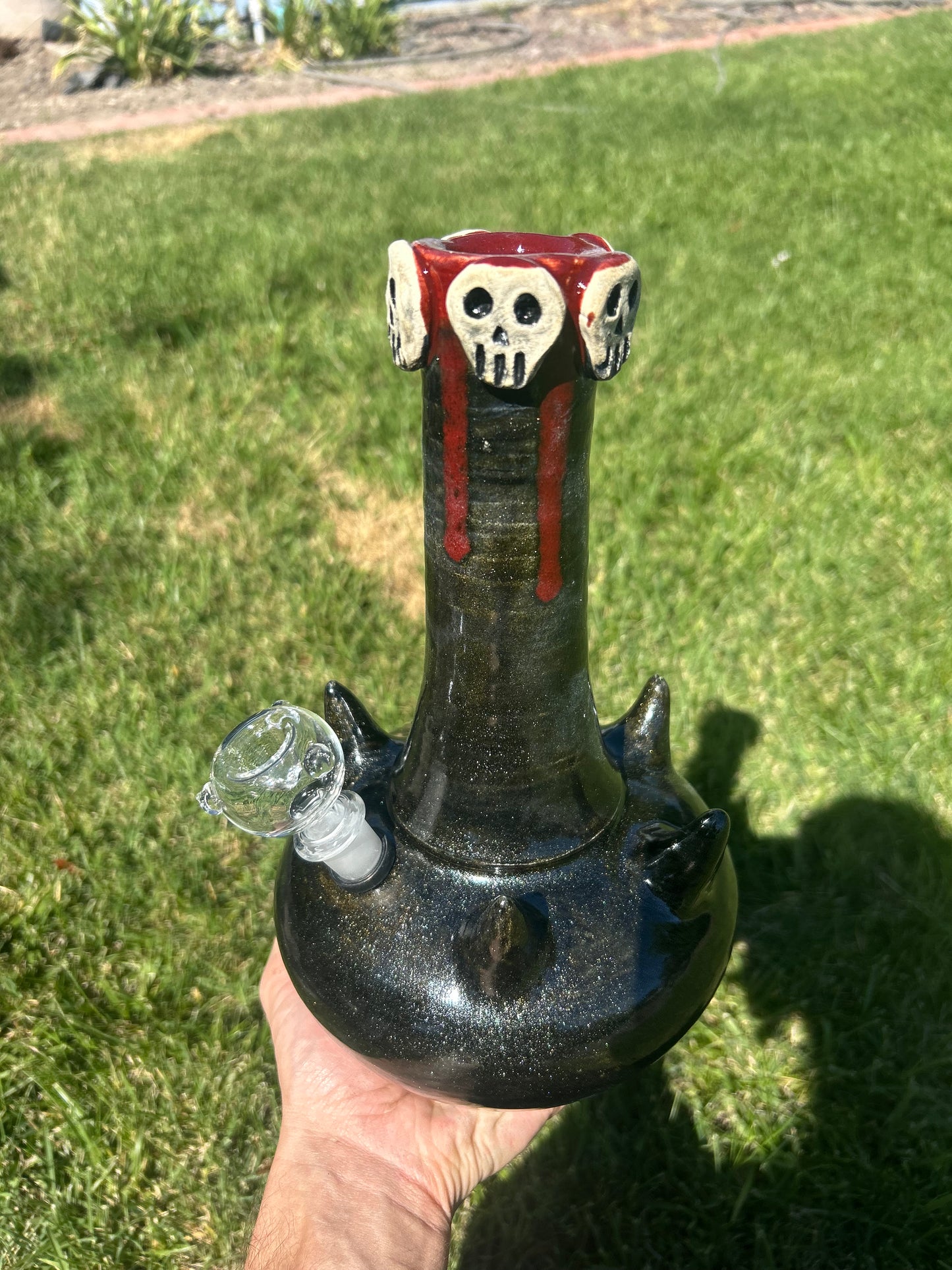 Spiky Skull Bong