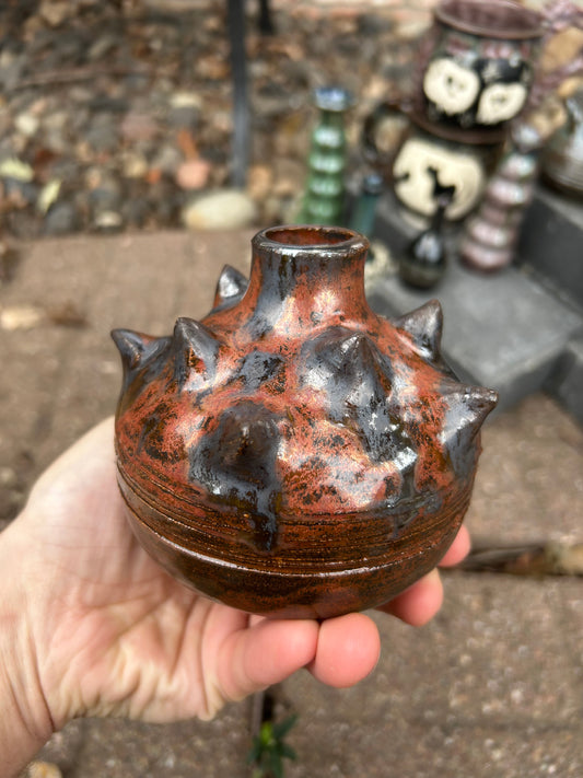 Spiked Out Copper Vase