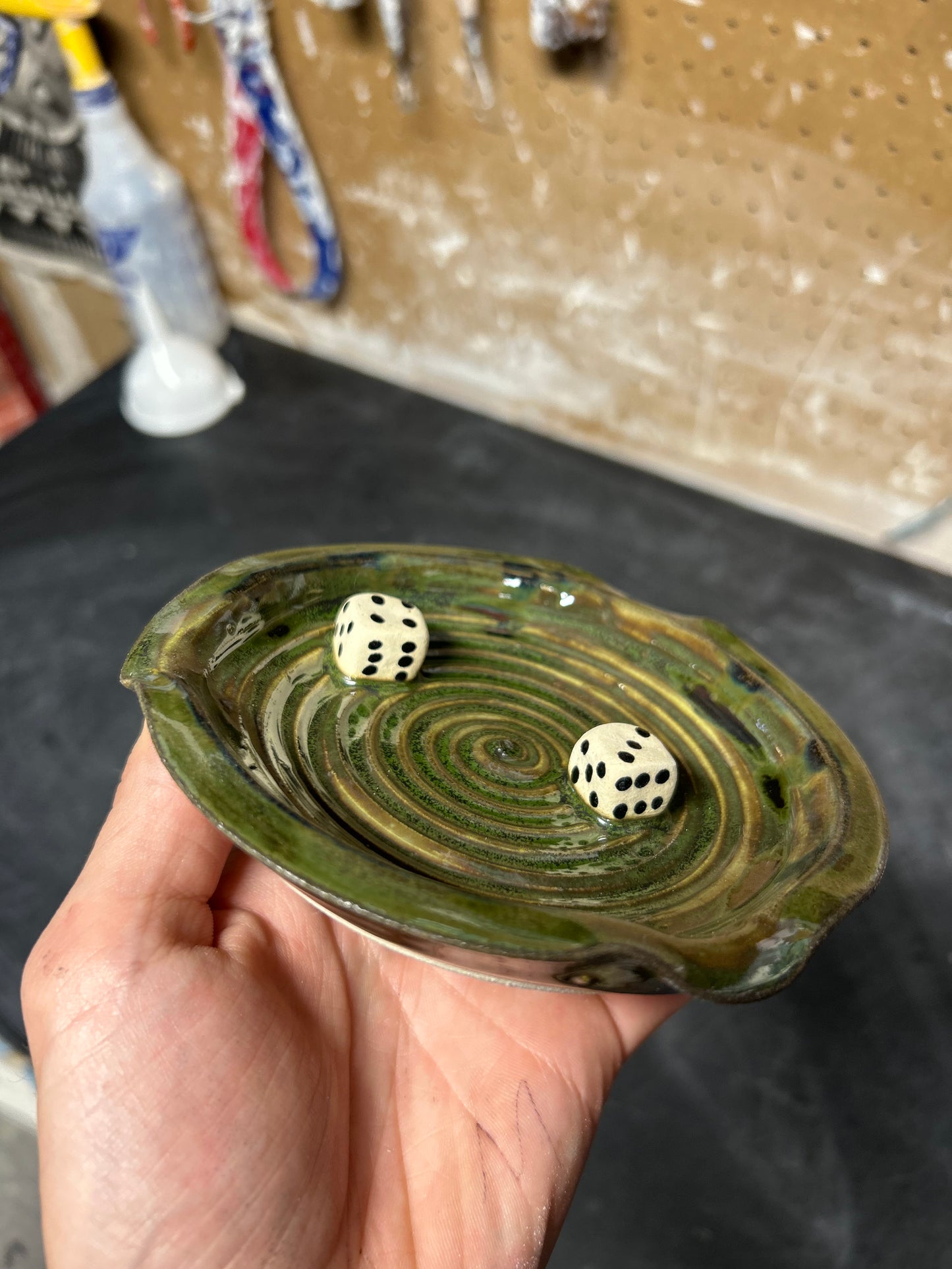 Green Dice Ashtray