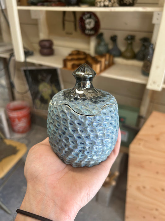 Speckled Blue Dragon Egg Jar