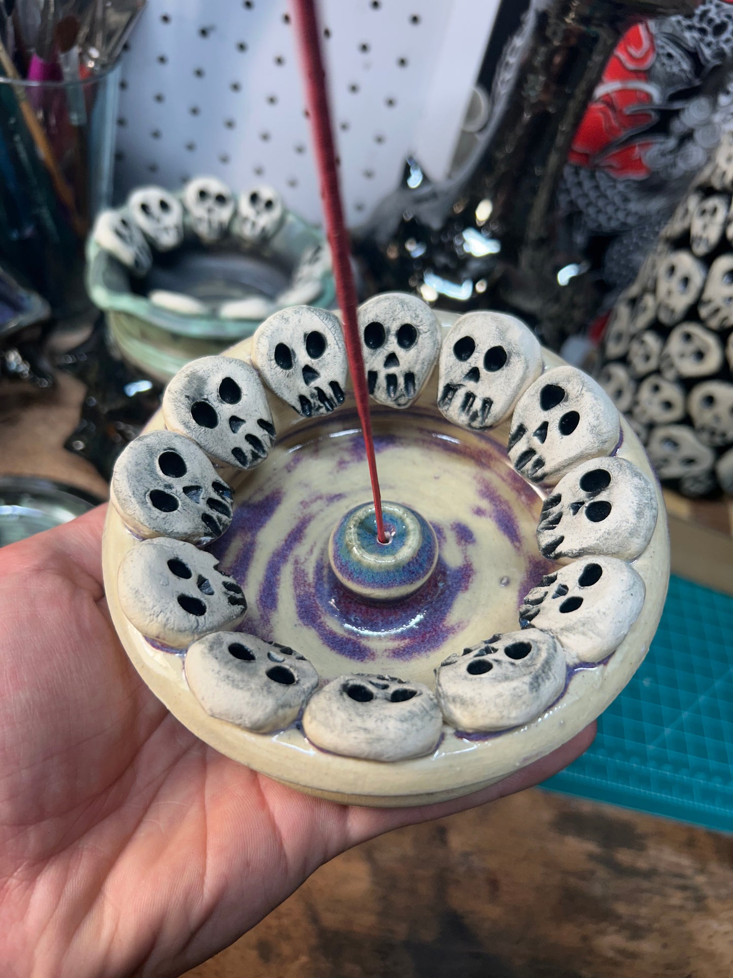 Skull Gala Incense Holder 3