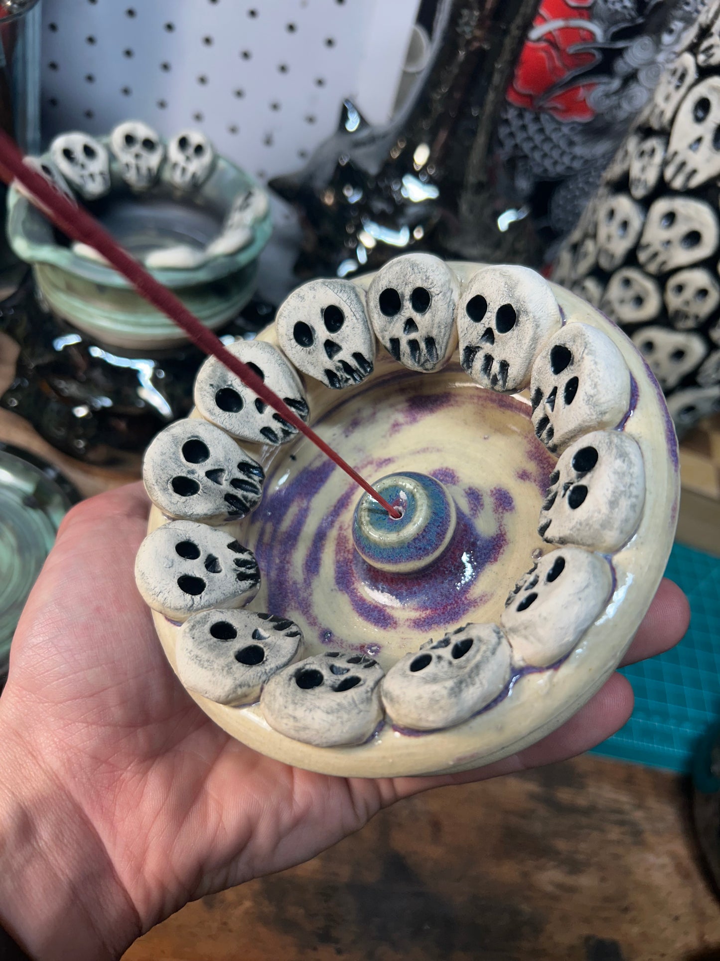 Skull Gala Incense Holder 3