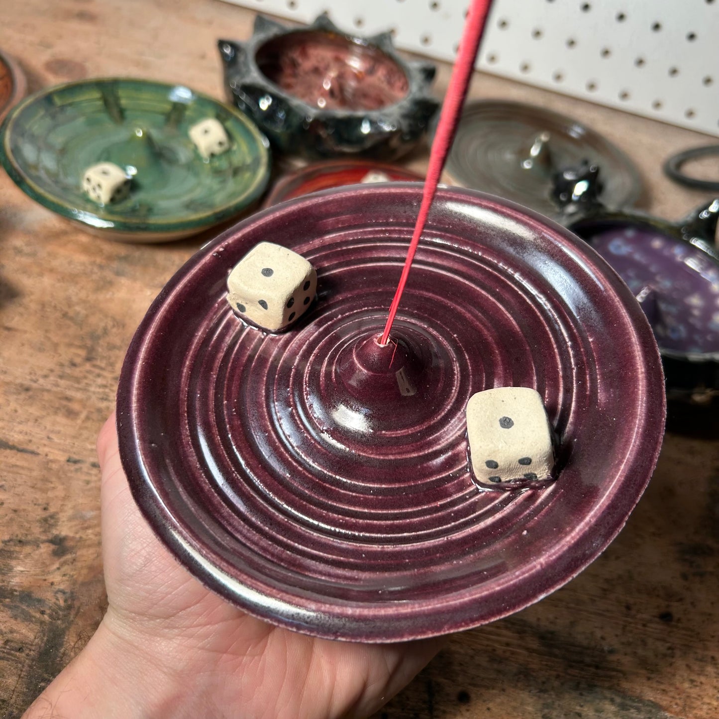 Purple Dice Incense Holder