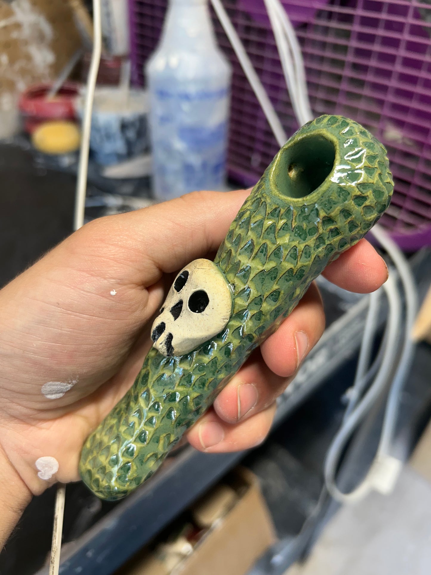 Grassy Skull Pipe