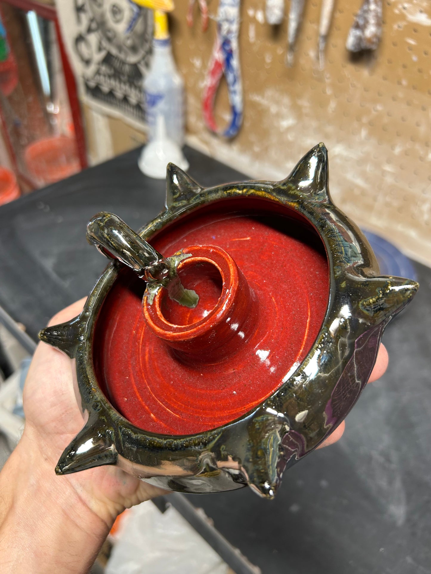 Spiky Red Candleholder