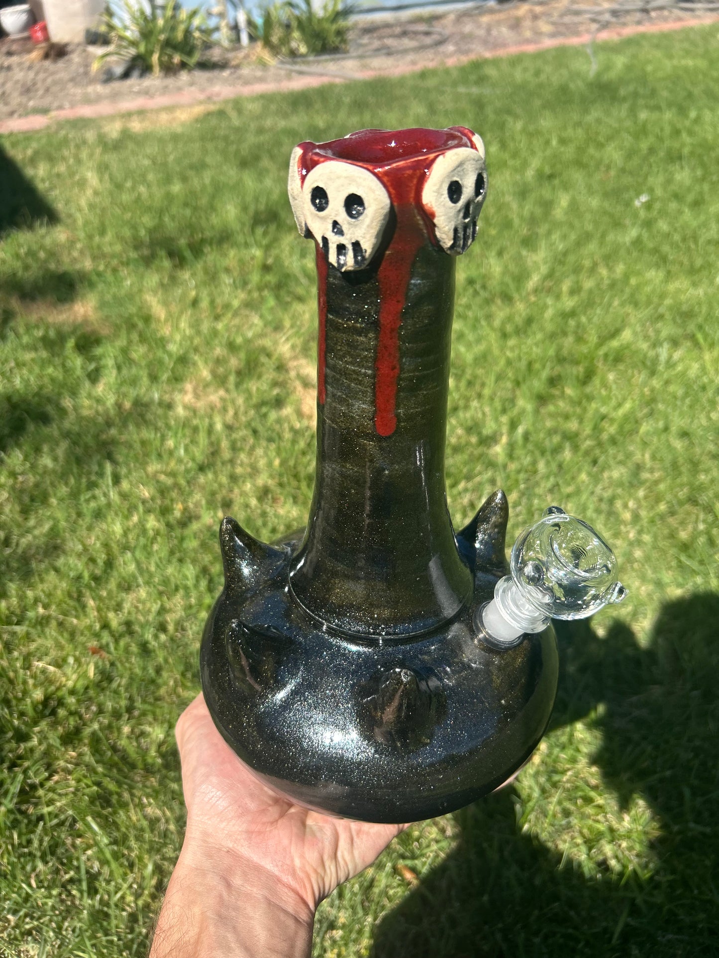 Spiky Skull Bong