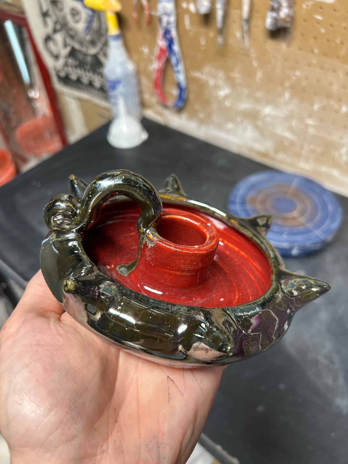 Spiky Red Candleholder