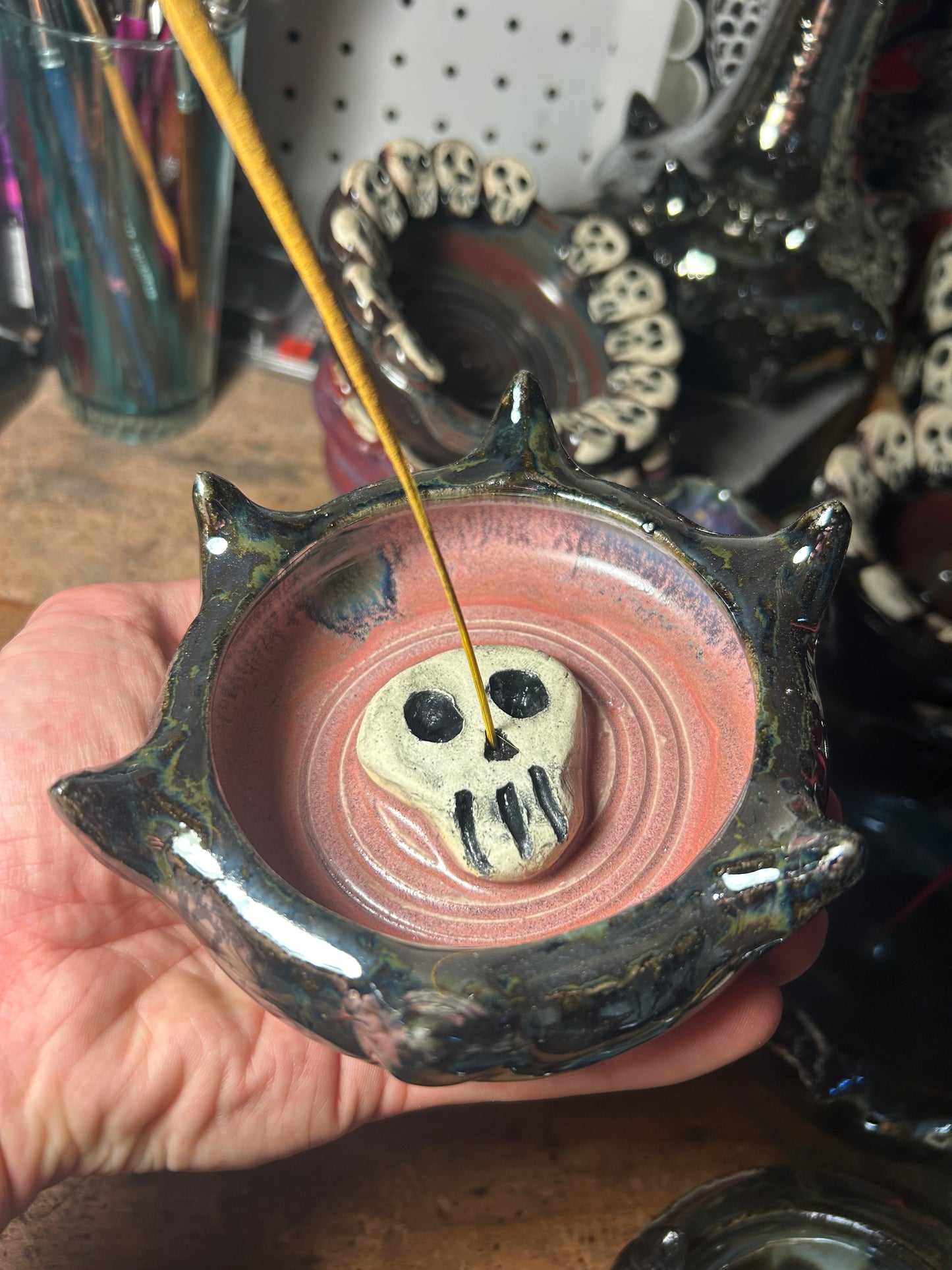 Single Skull Incense Holder