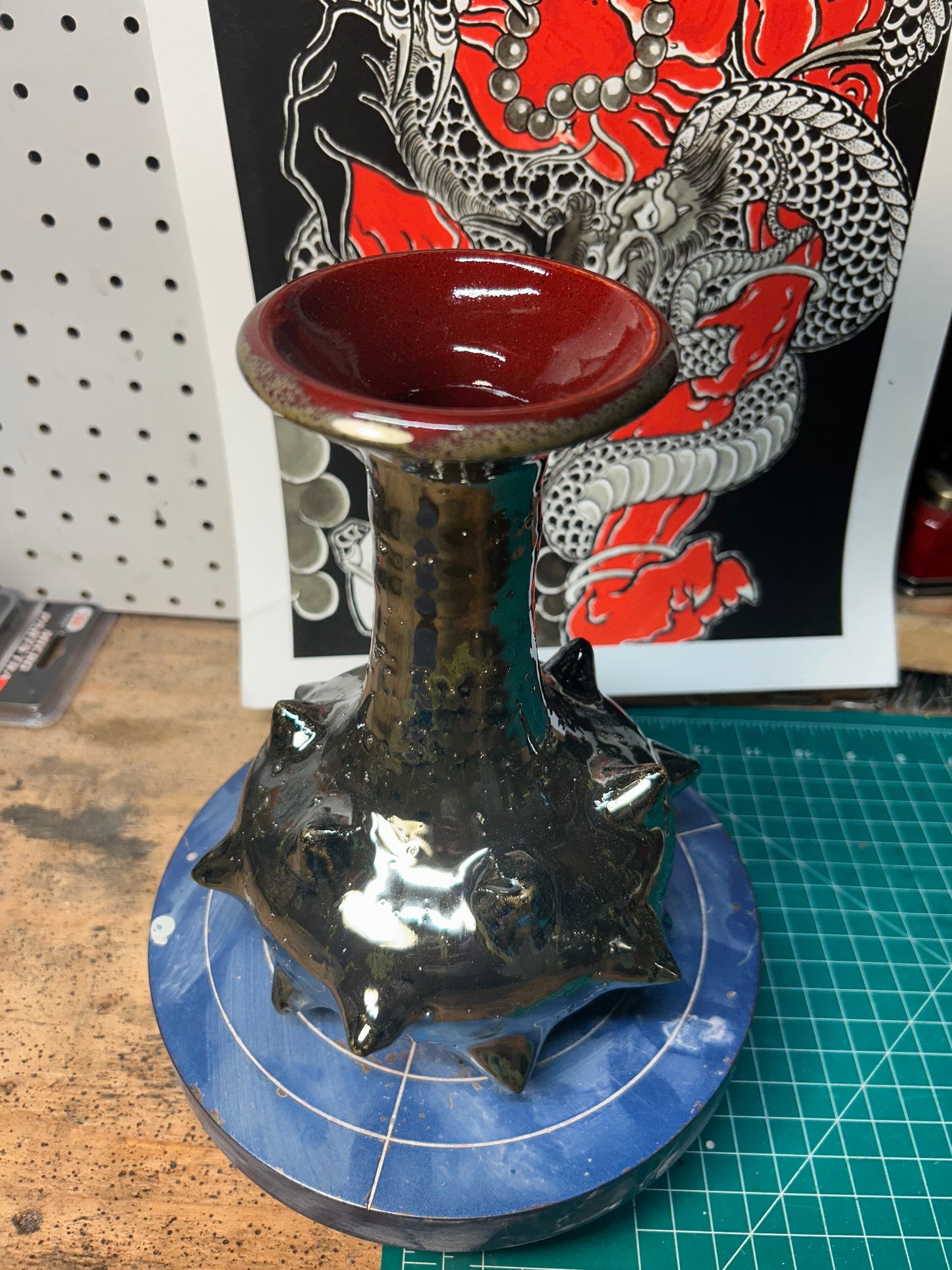 Spiky Chrome Vase