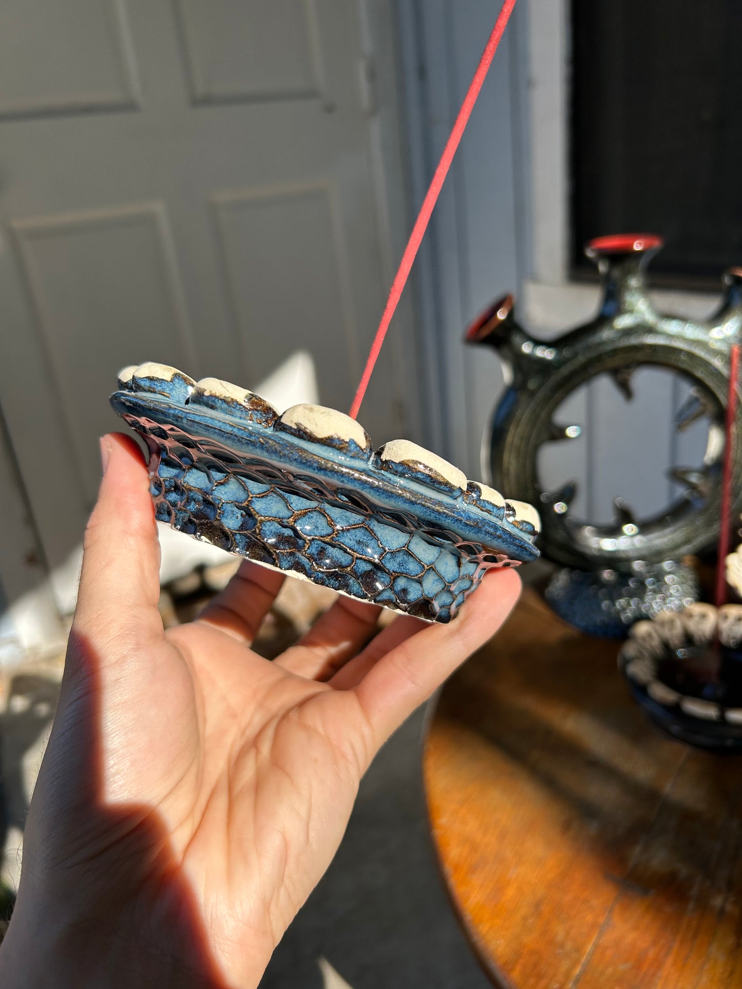 Blue Skull Gala Incense Holder