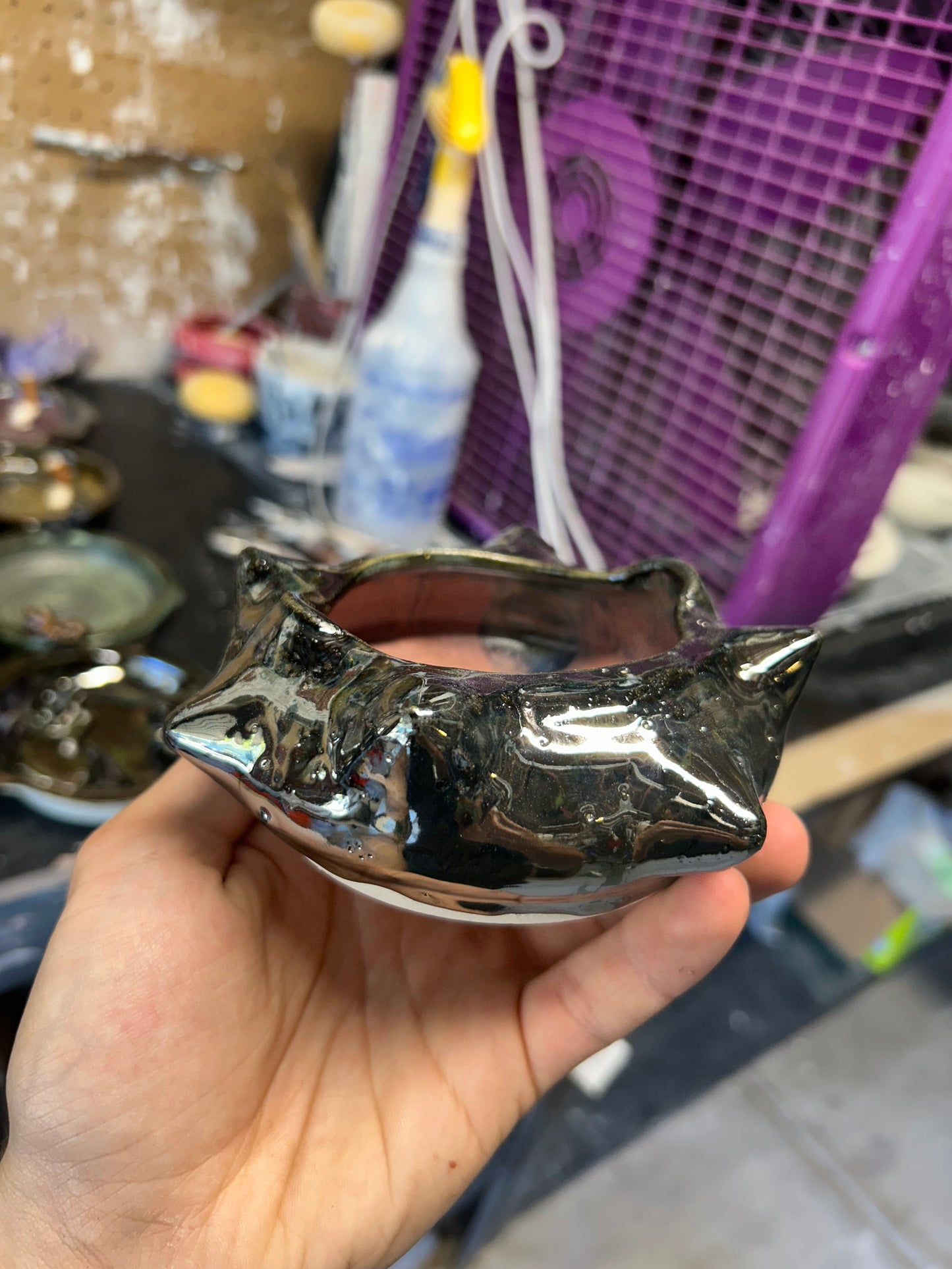 Spiky Pink/Chrome Ashtray