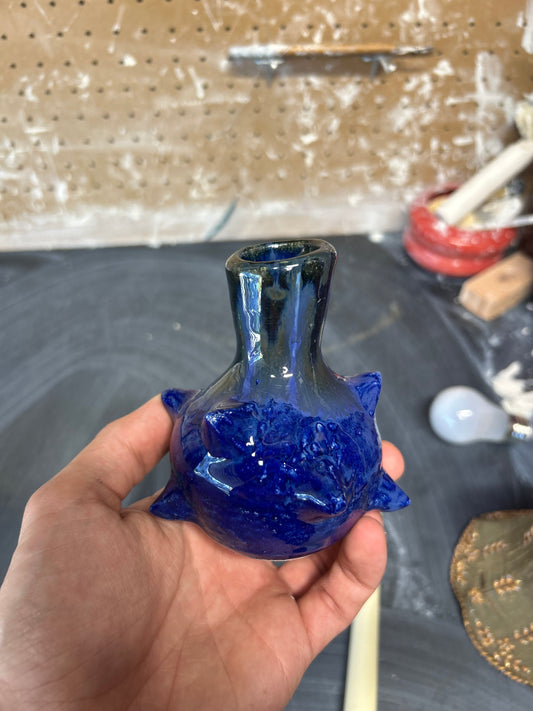Spiky Sapphire Mini Vase