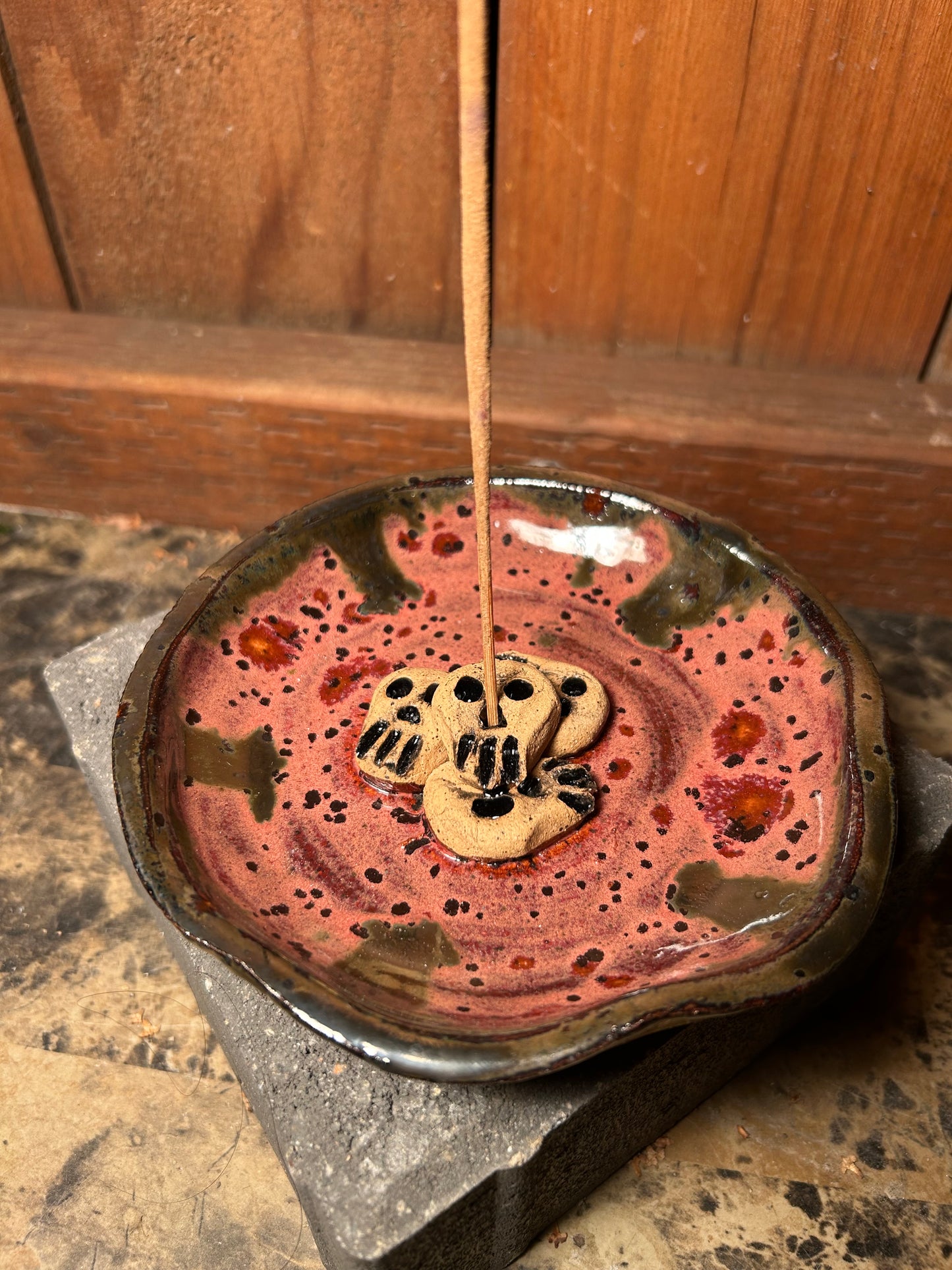 Peppered Plum Skullstack Incense Holder