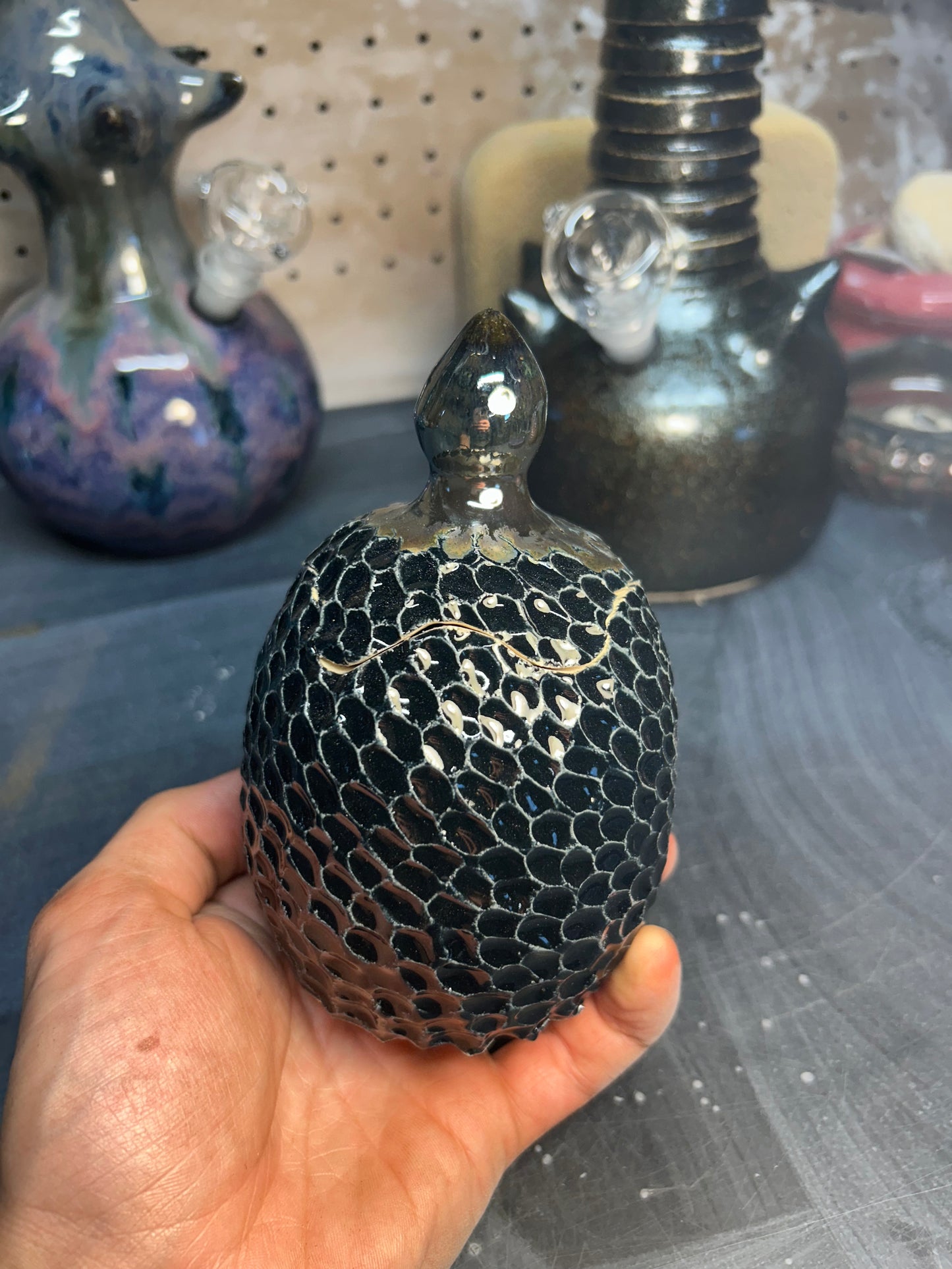 Black & Red Dragon Egg Jar