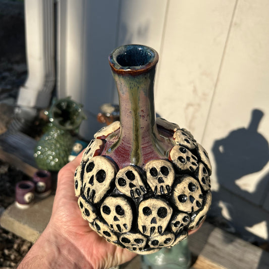 Merlot Skull Vase