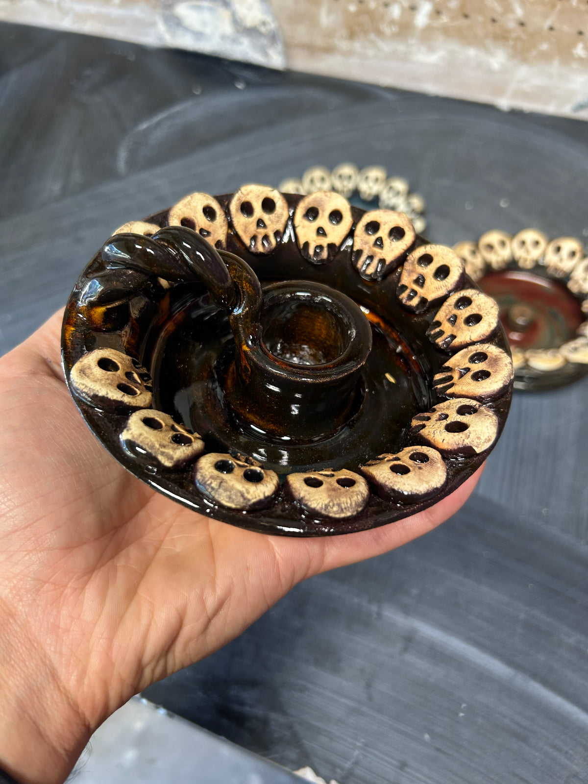Skull Gala Candleholder