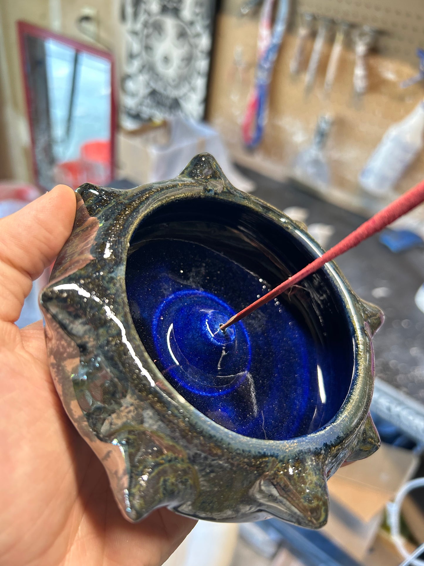 Spiky Sapphire Incense Holder