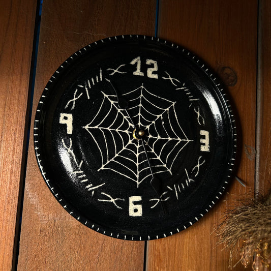 Spiderweb Barbed Wire Clock