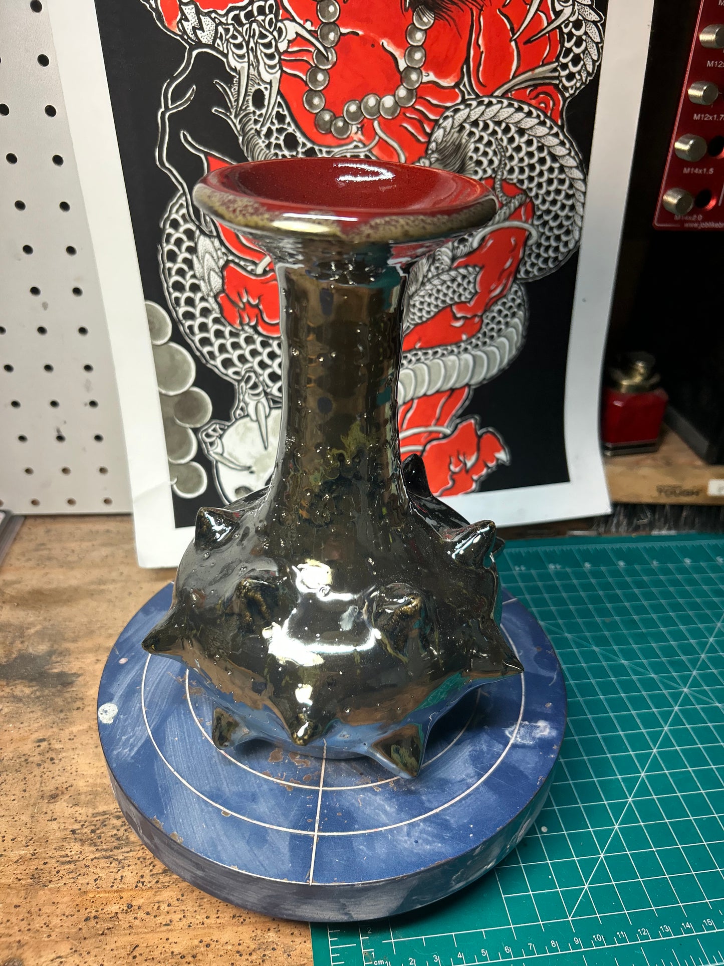 Spiky Chrome Vase